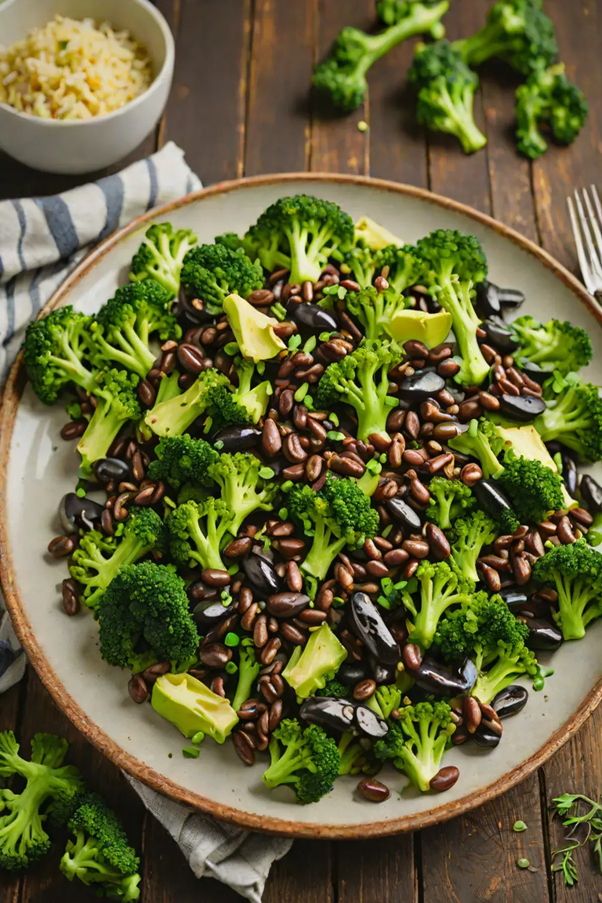 Grilled Black Beans with Broccoli