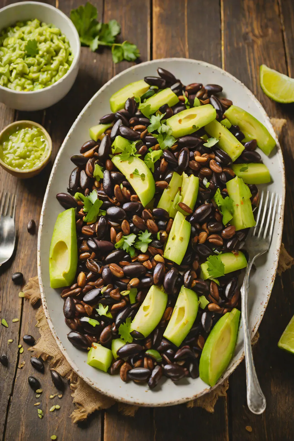 Grilled Black Beans with Celery