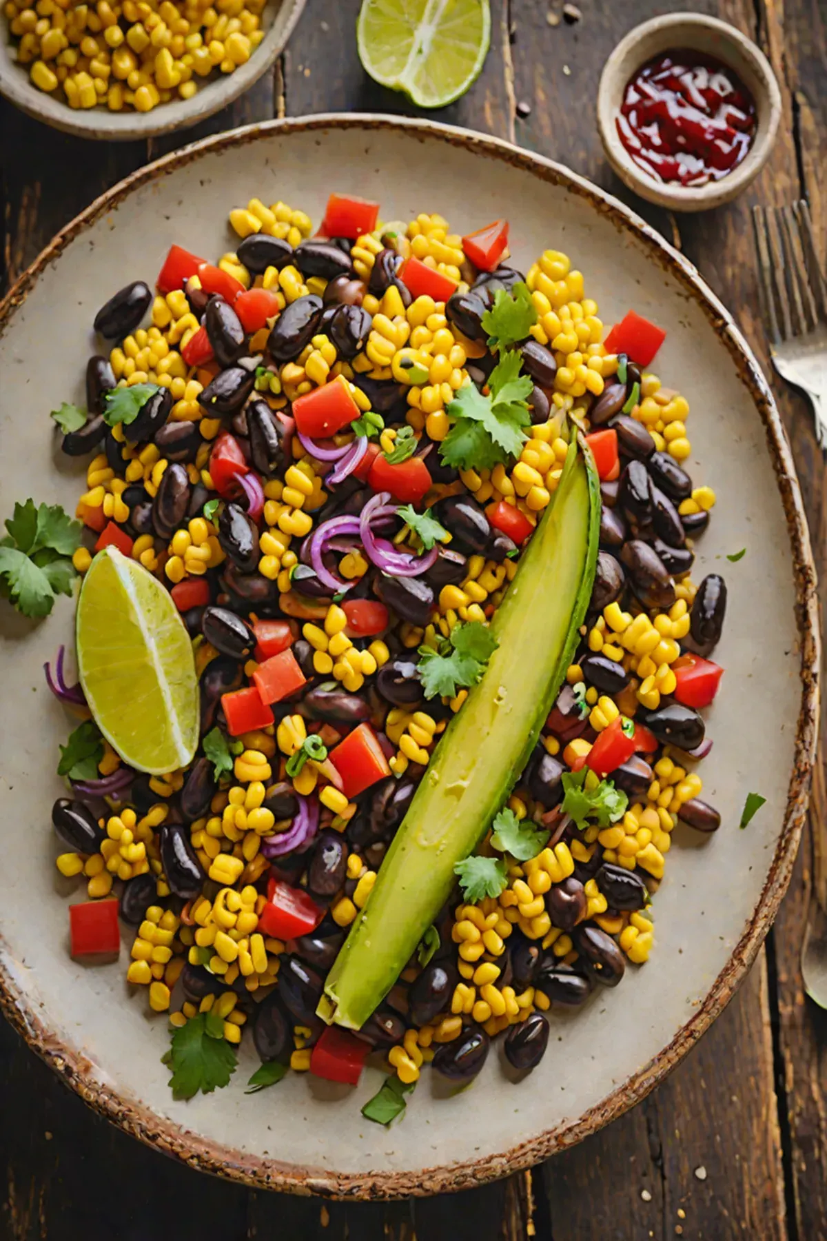 Grilled Black Beans with Corn
