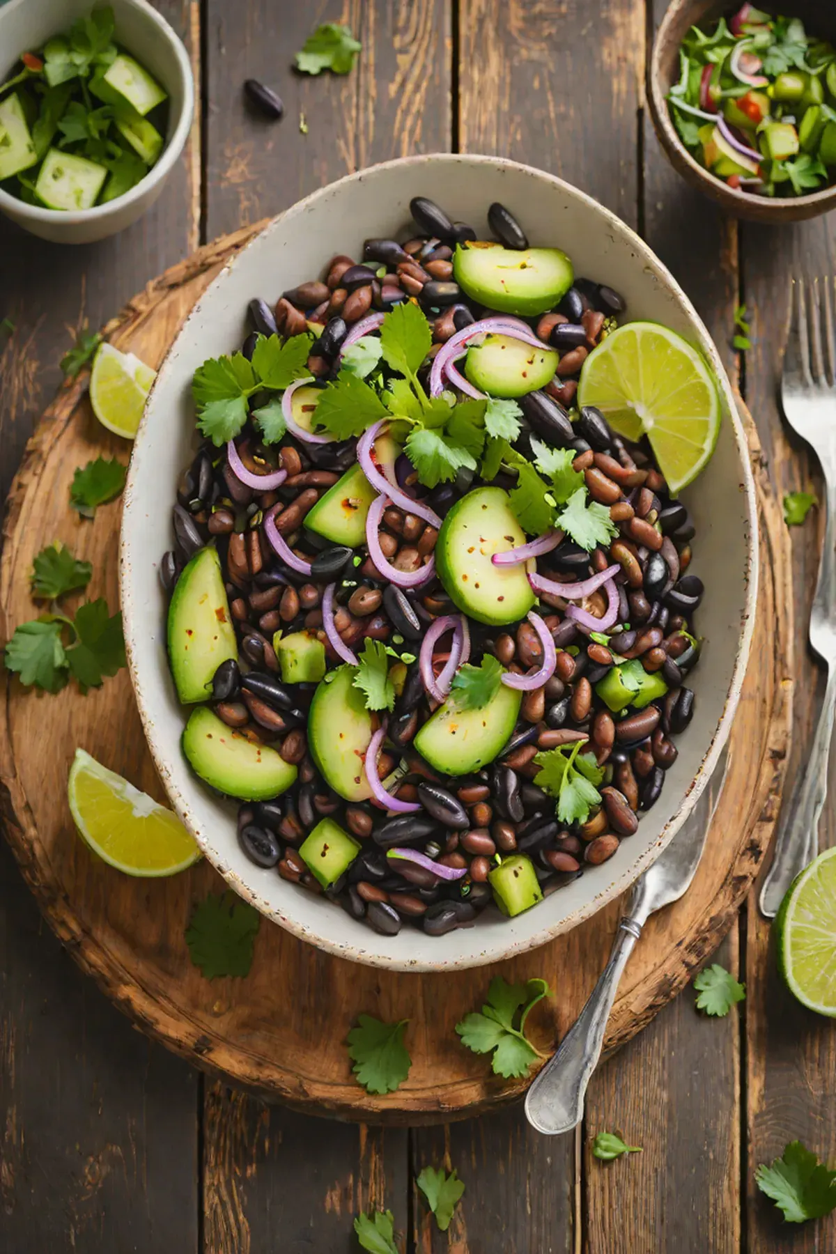Grilled Black Beans with Cucumber