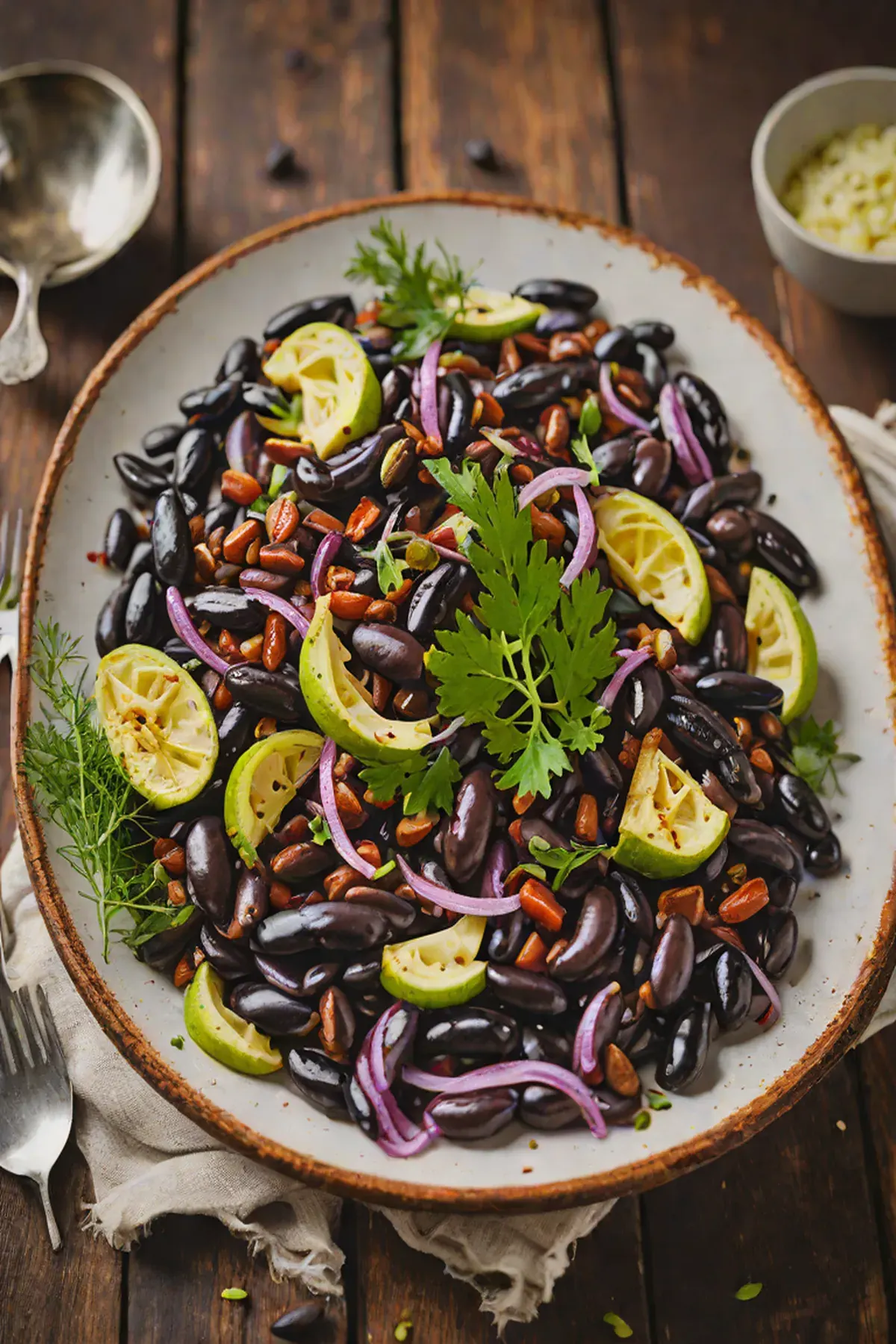 Grilled Black Beans with Fennel