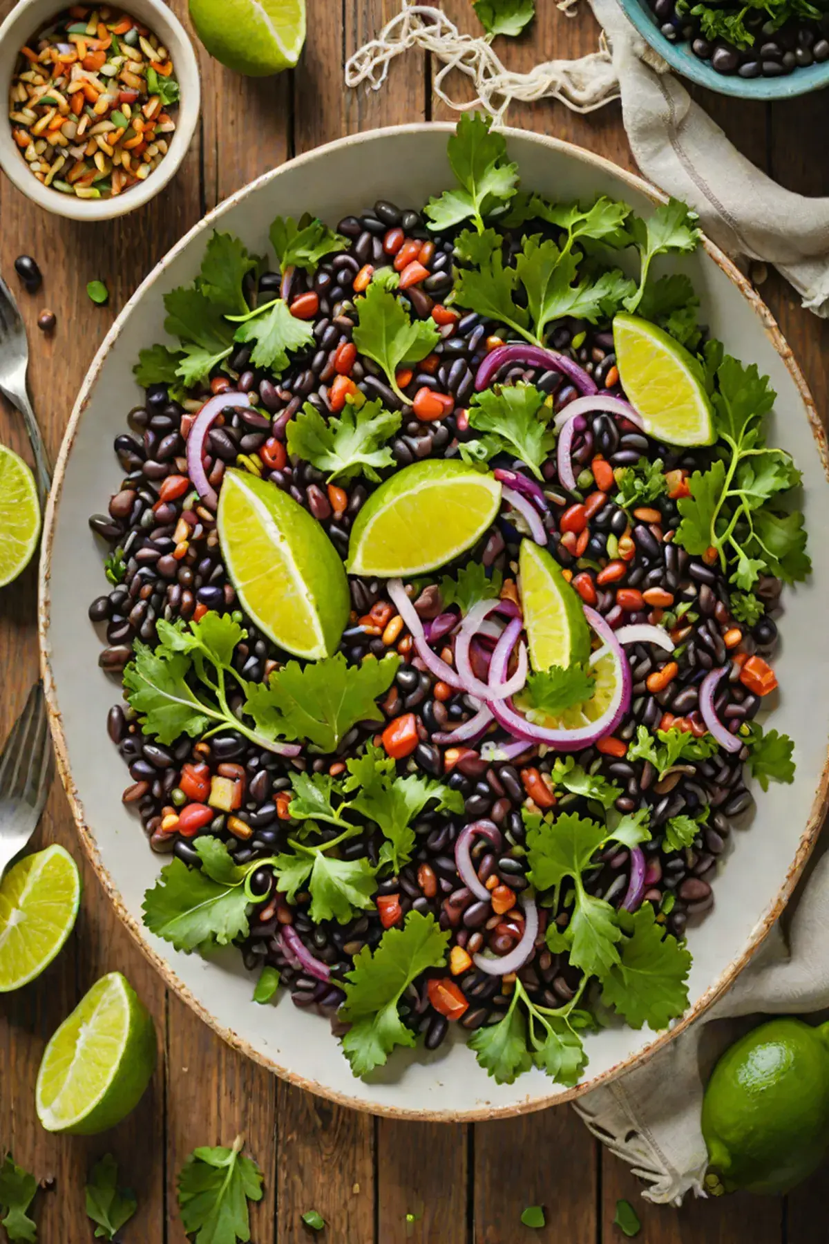 Grilled Black Beans with Kale
