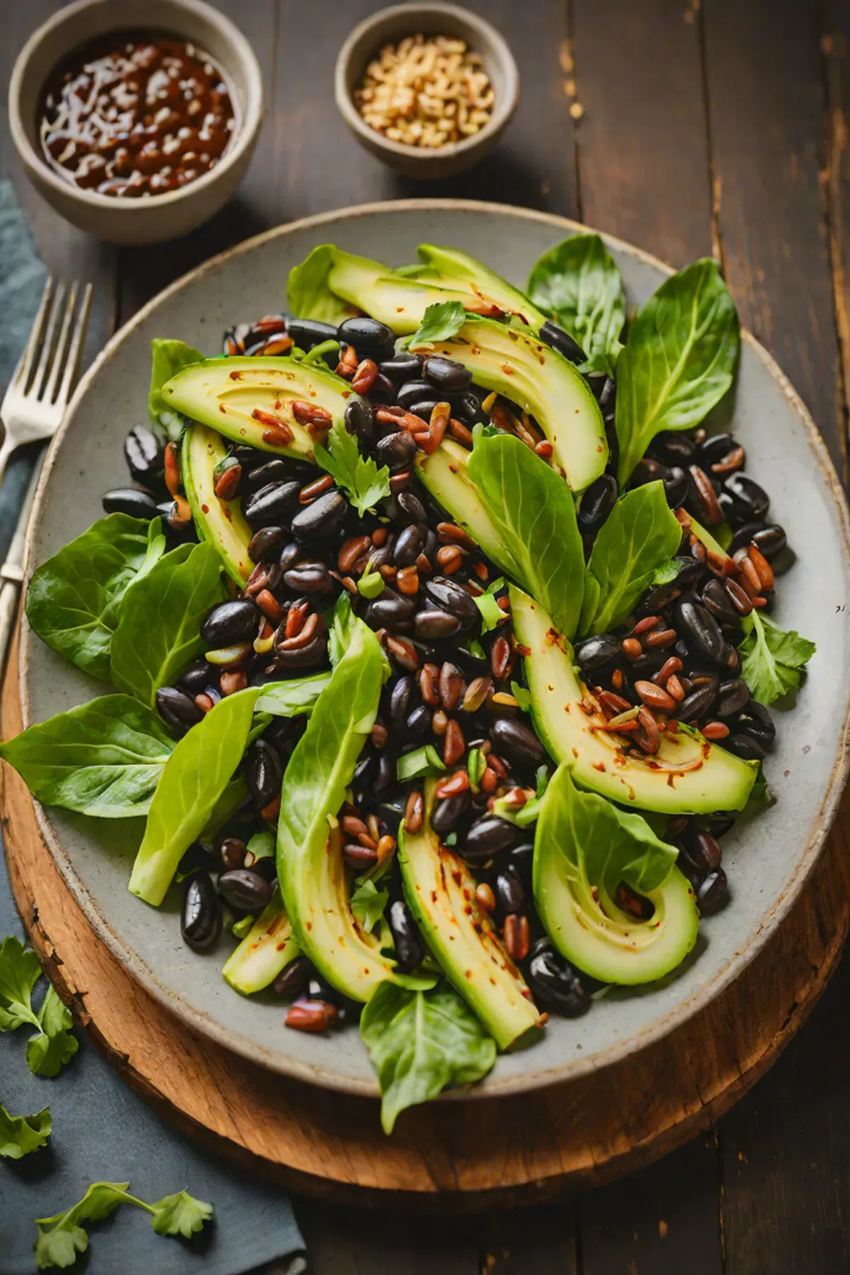 Grilled Black Beans with Pak Choi