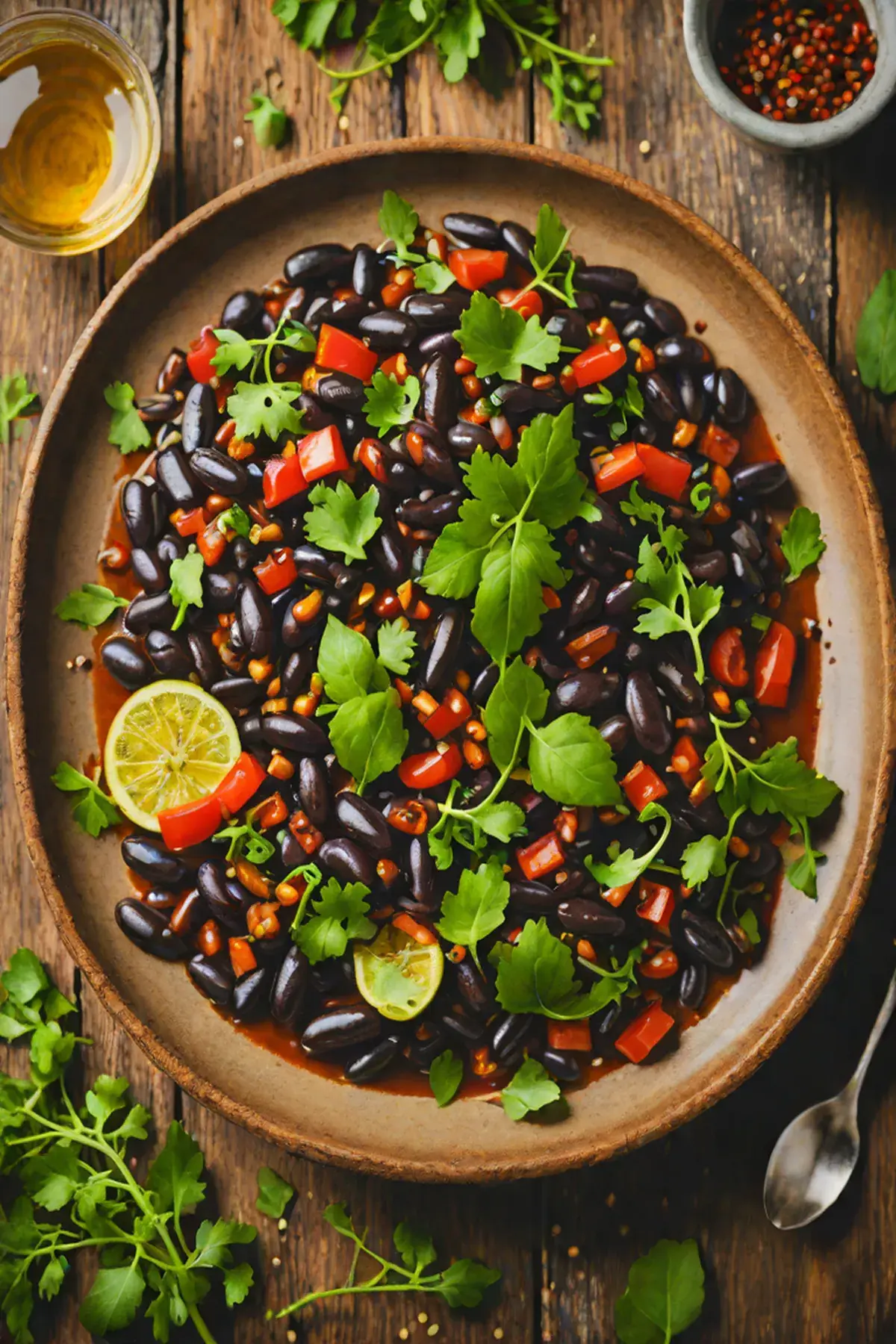 Grilled Black Beans with Rocket