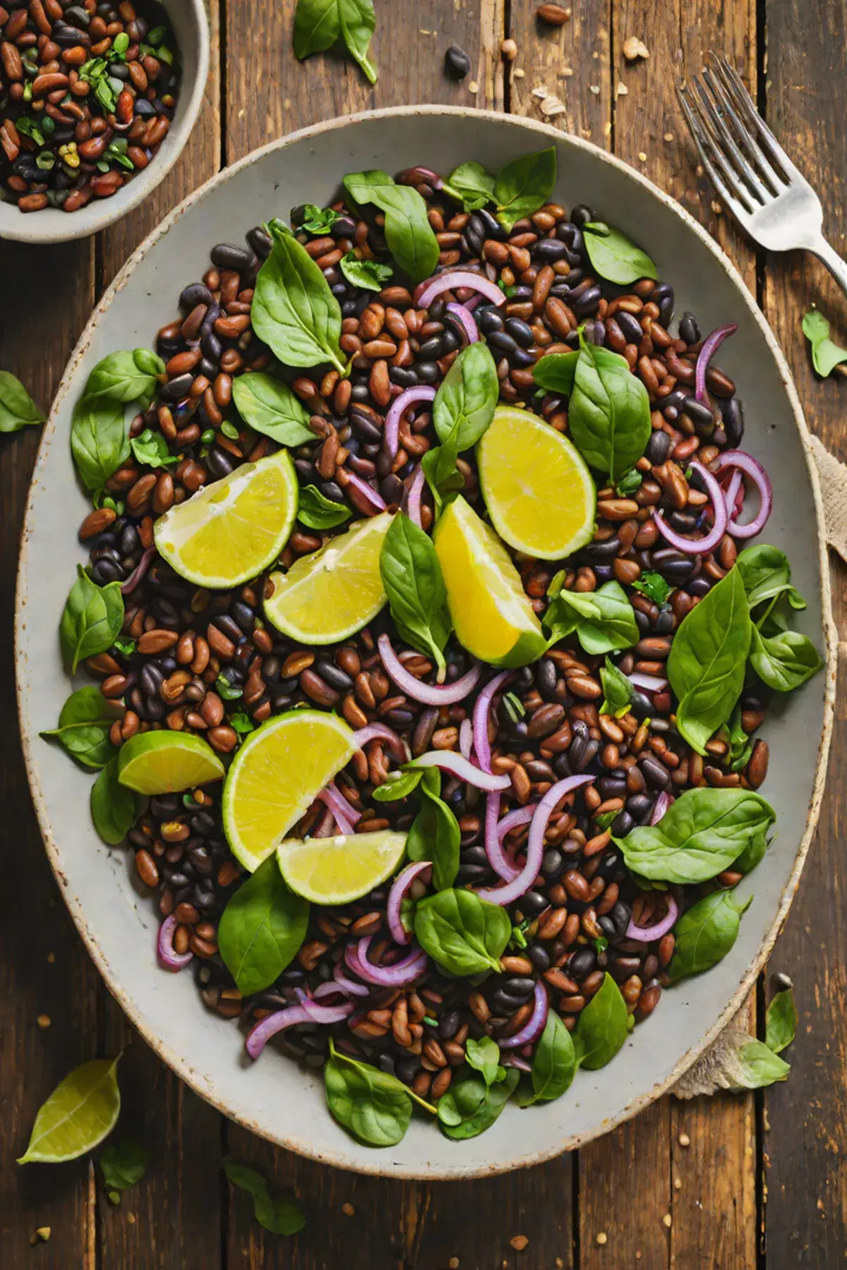 Grilled Black Beans with Spinach