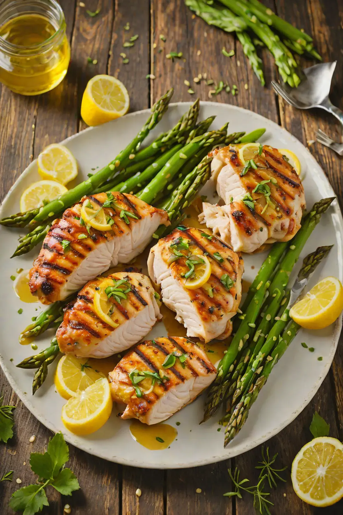 Grilled Chicken with Asparagus