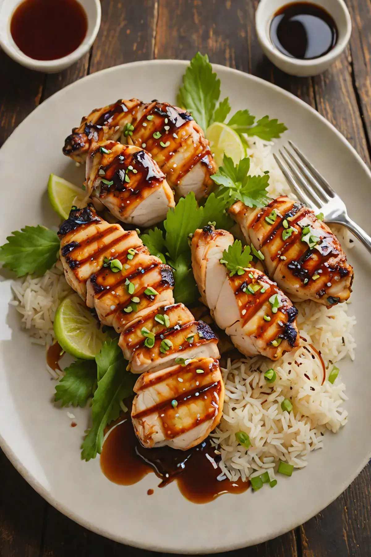 Grilled Chicken with Daikon and Ginger Glaze
