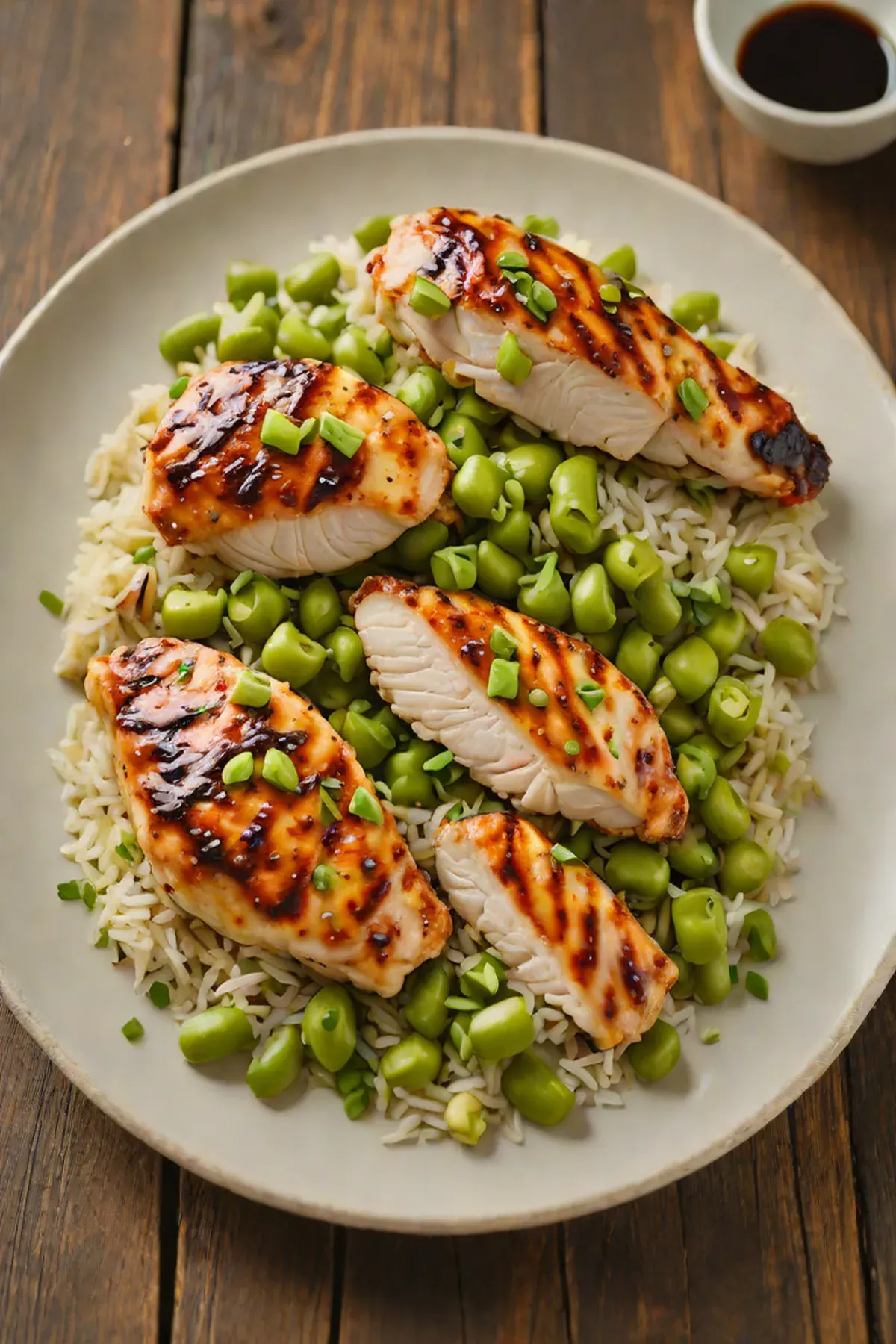 Grilled Chicken with Edamame