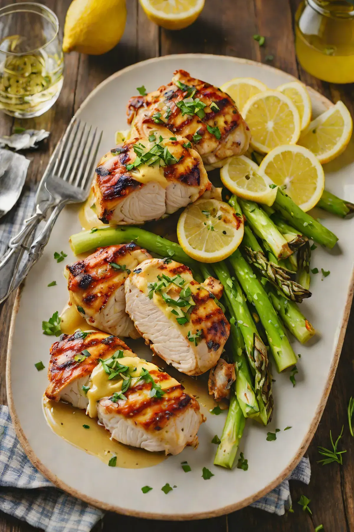 Grilled Chicken with Leek and Lemon Butter