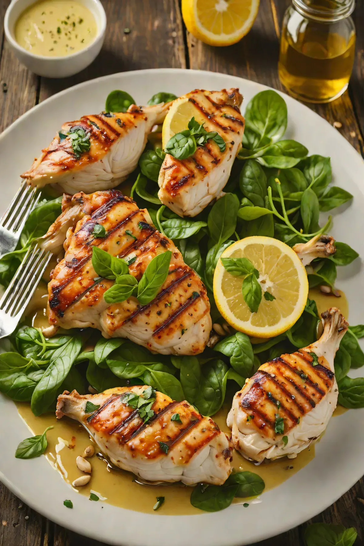 Grilled Chicken with Spinach