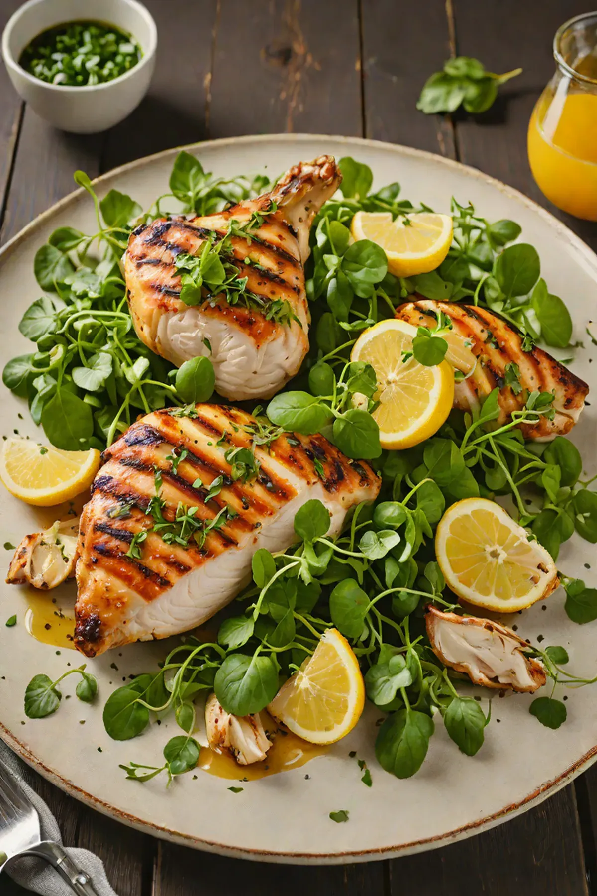 Grilled Chicken with Watercress