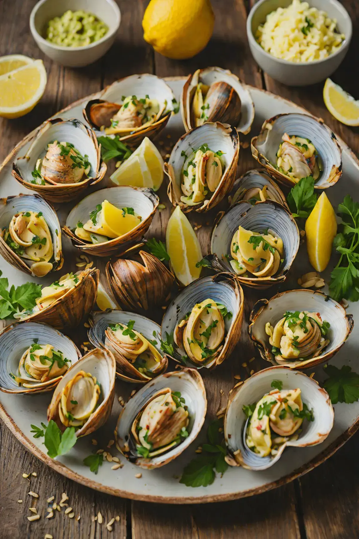 Grilled Clams with Artichoke and Garlic Butter