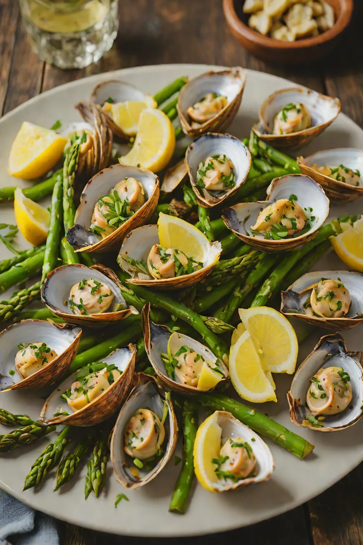 Grilled Clams with Asparagus