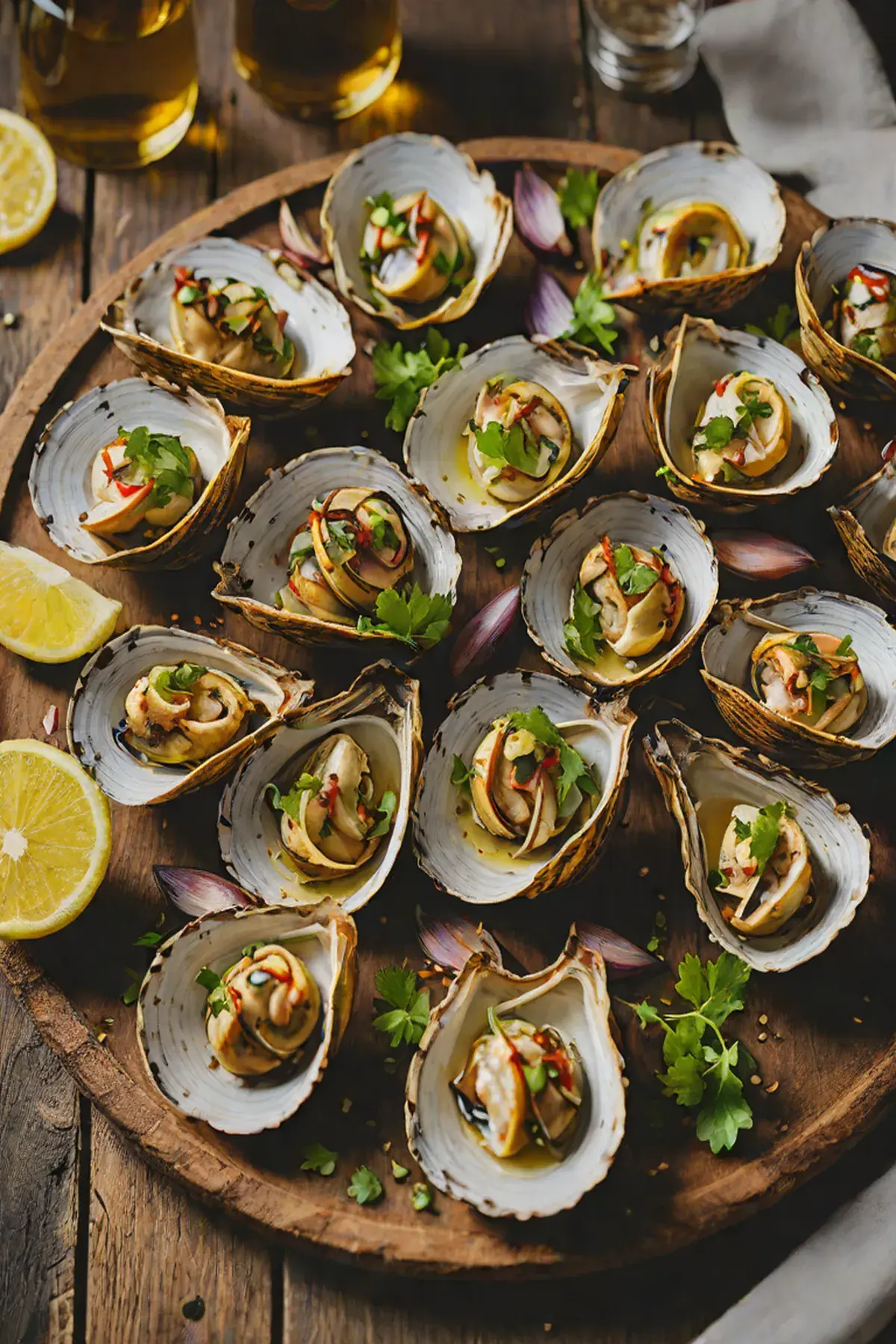 Grilled Clams with Aubergine
