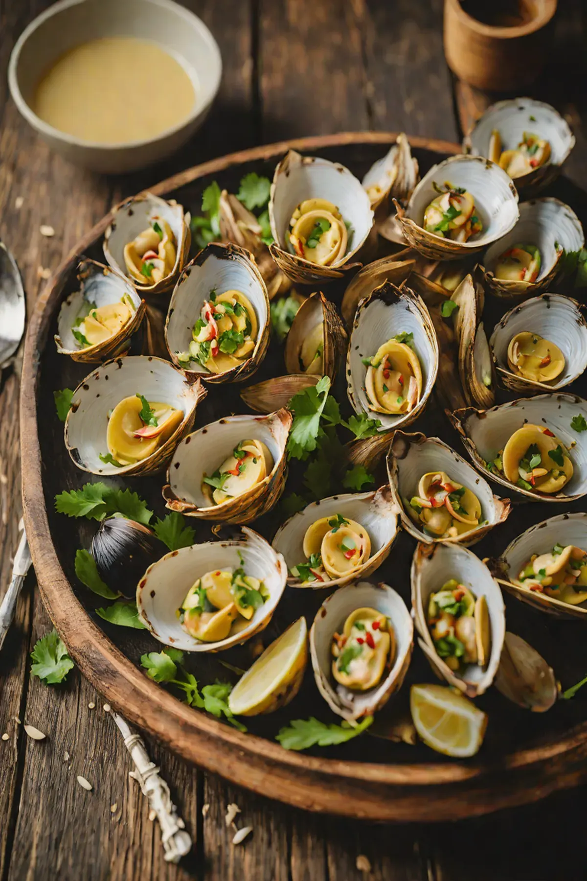 Grilled Clams with Bamboo Shoot