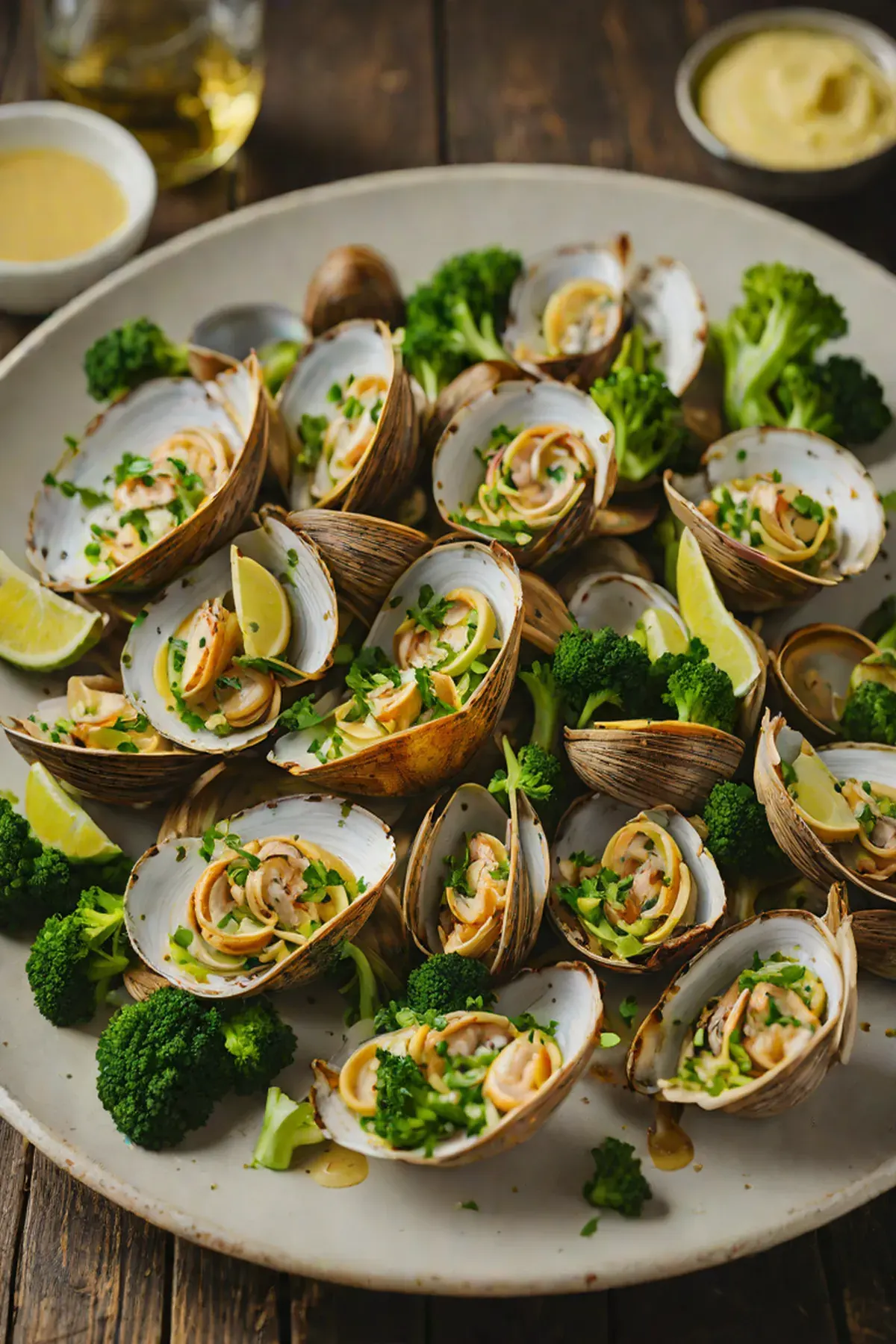 Grilled Clams with Broccoli