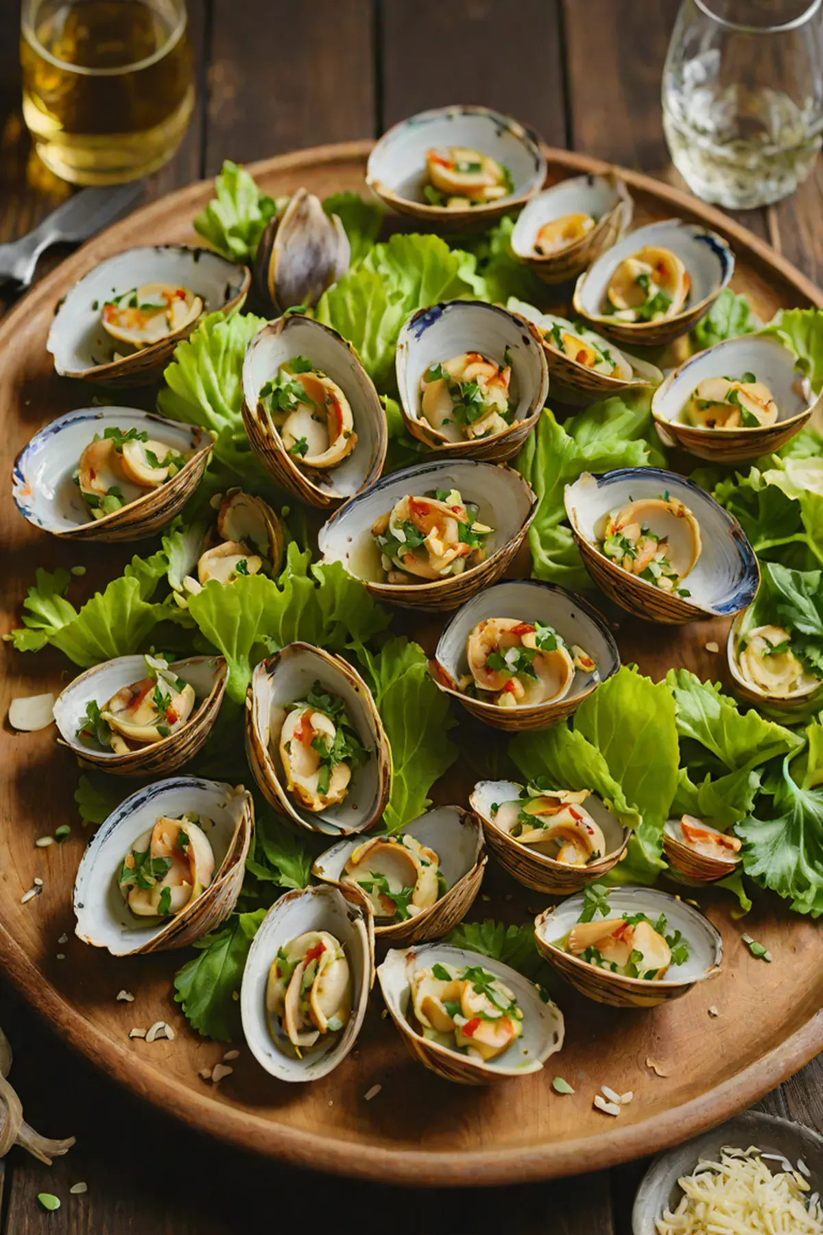Grilled Clams with Cabbage