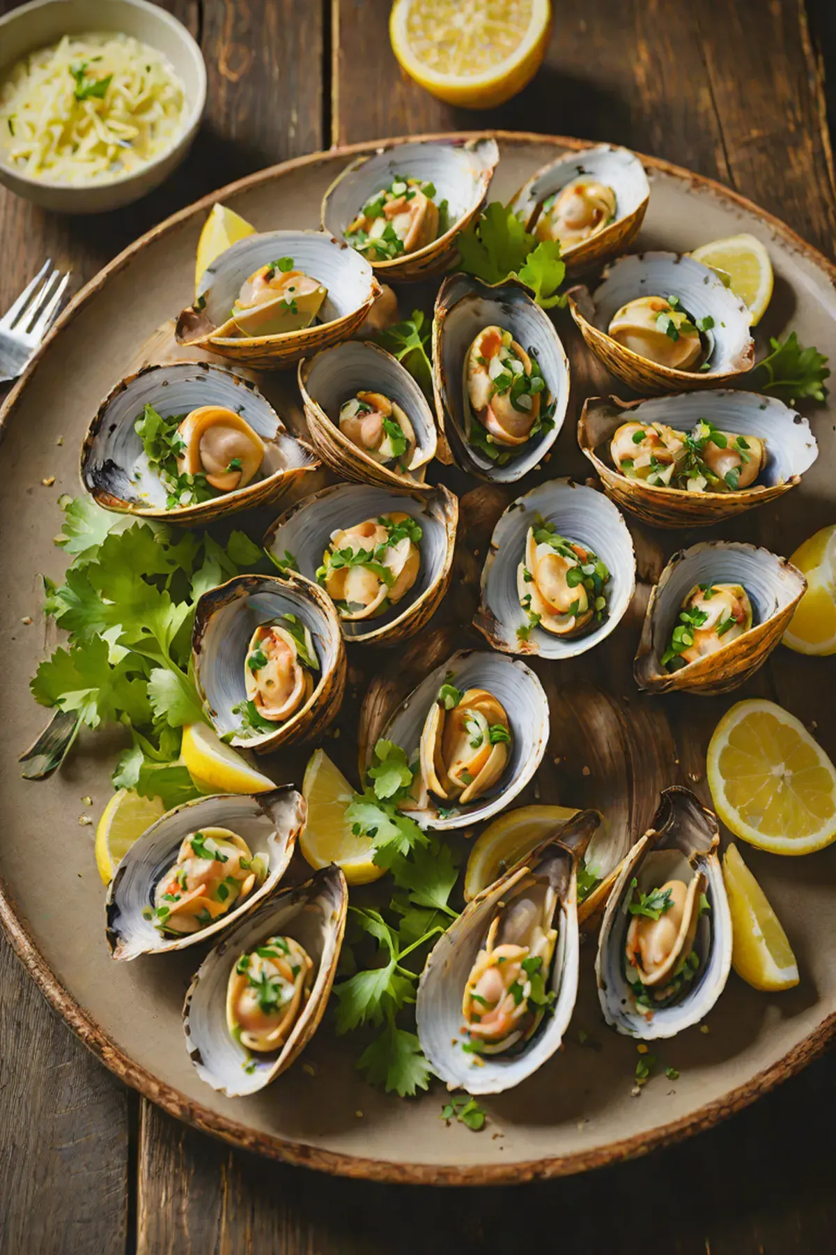 Grilled Clams with Celery