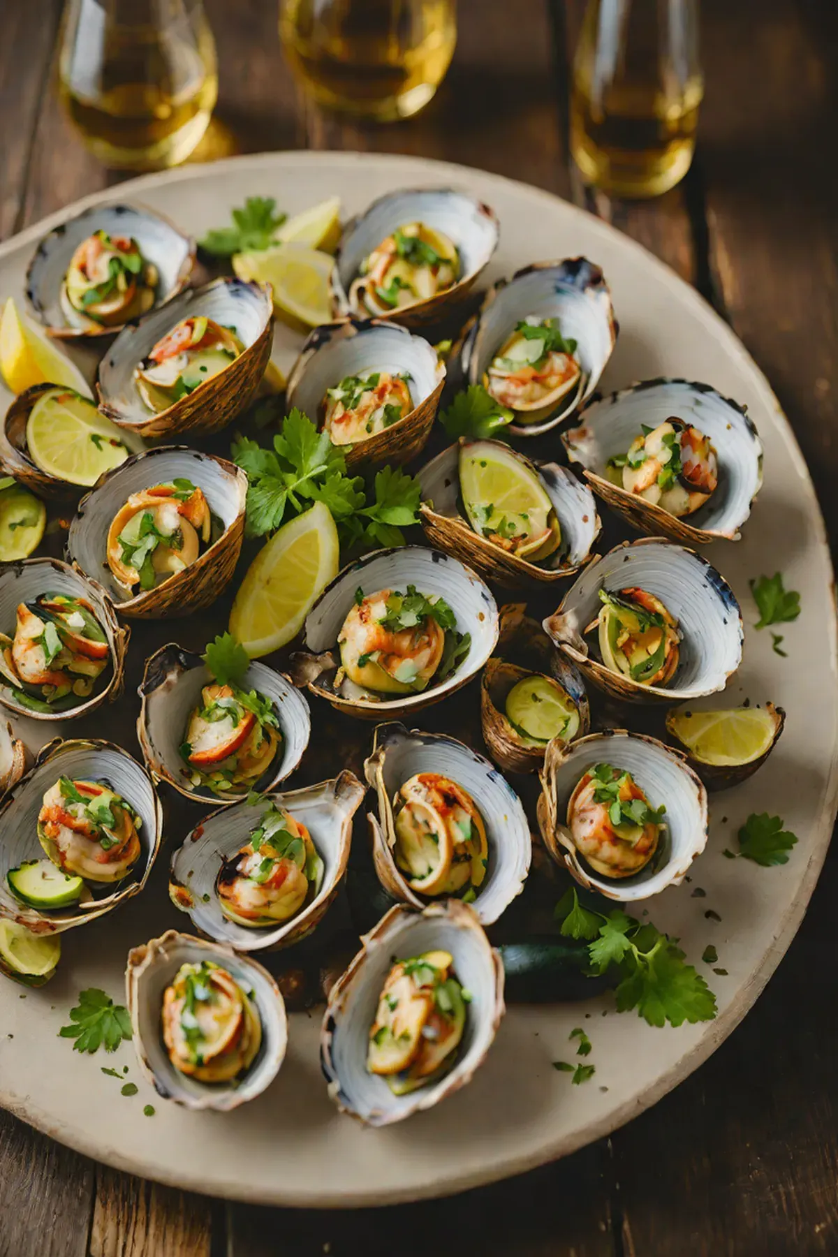 Grilled Clams with Courgette