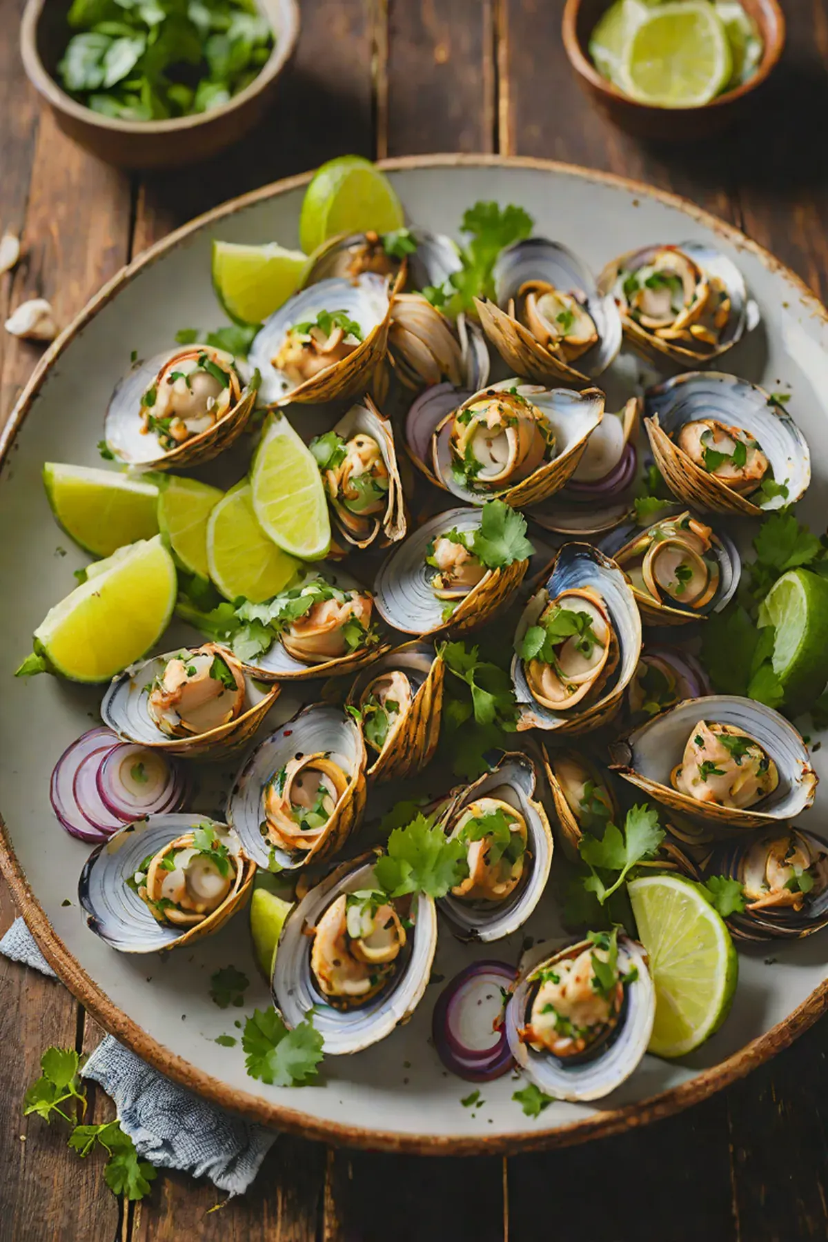Grilled Clams with Cucumber