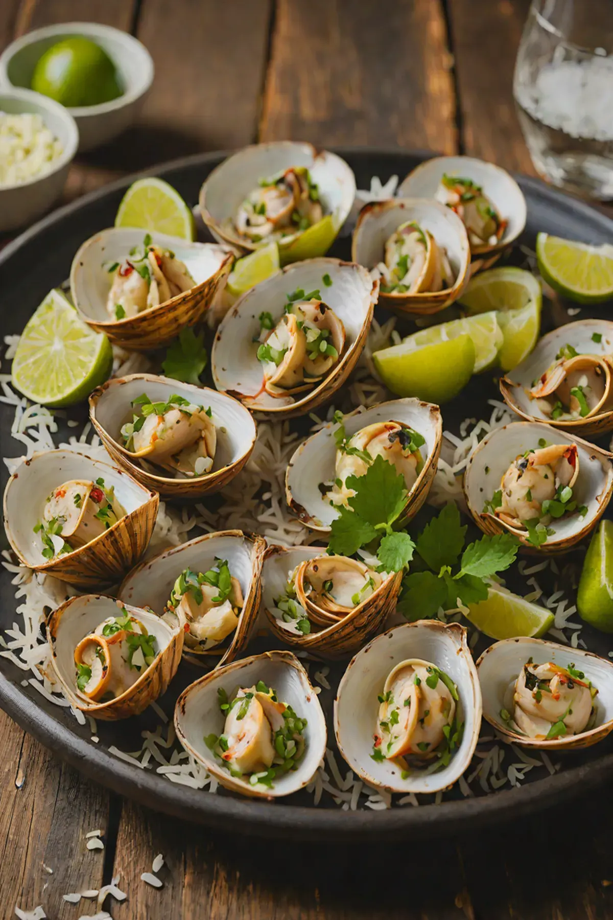 Grilled Clams with Daikon