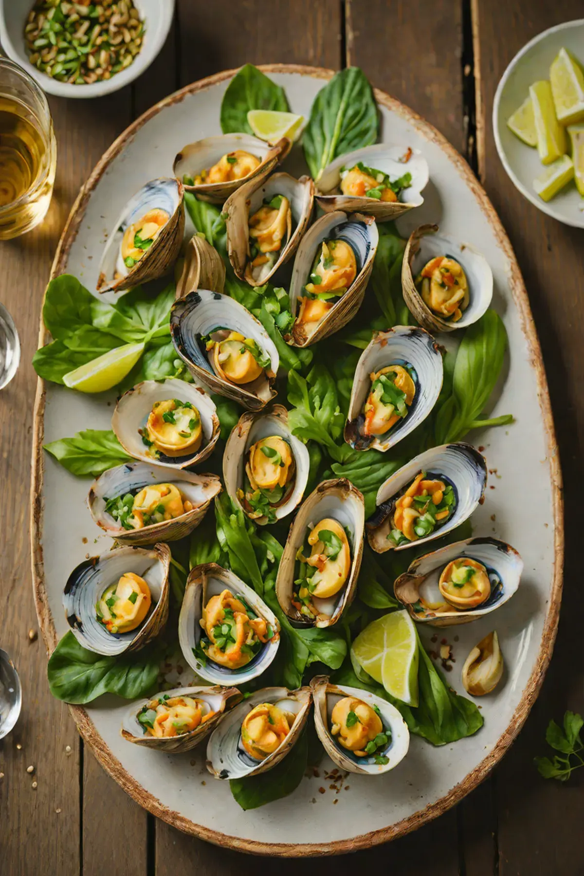 Grilled Clams with Pak Choi