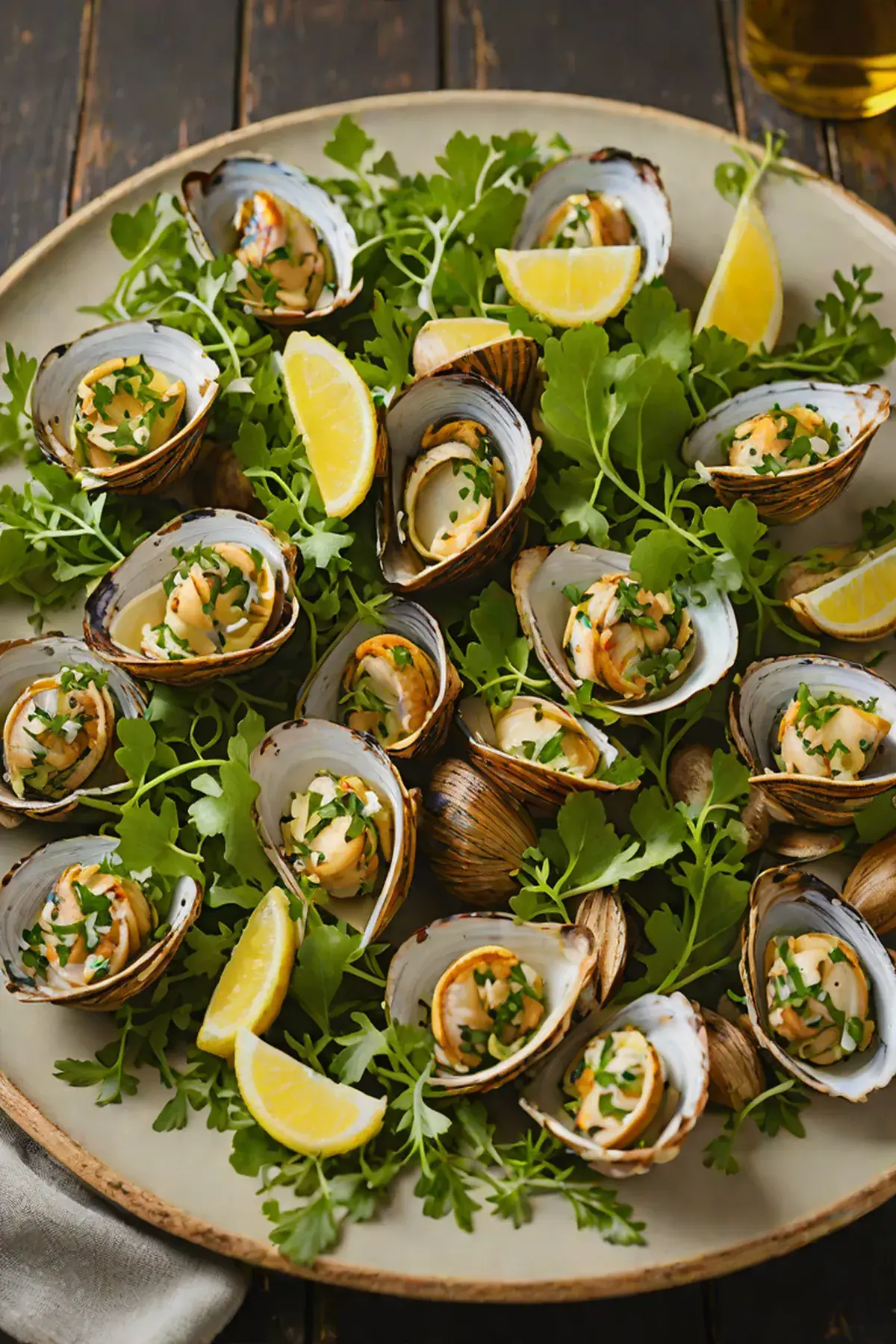 Grilled Clams with Rocket