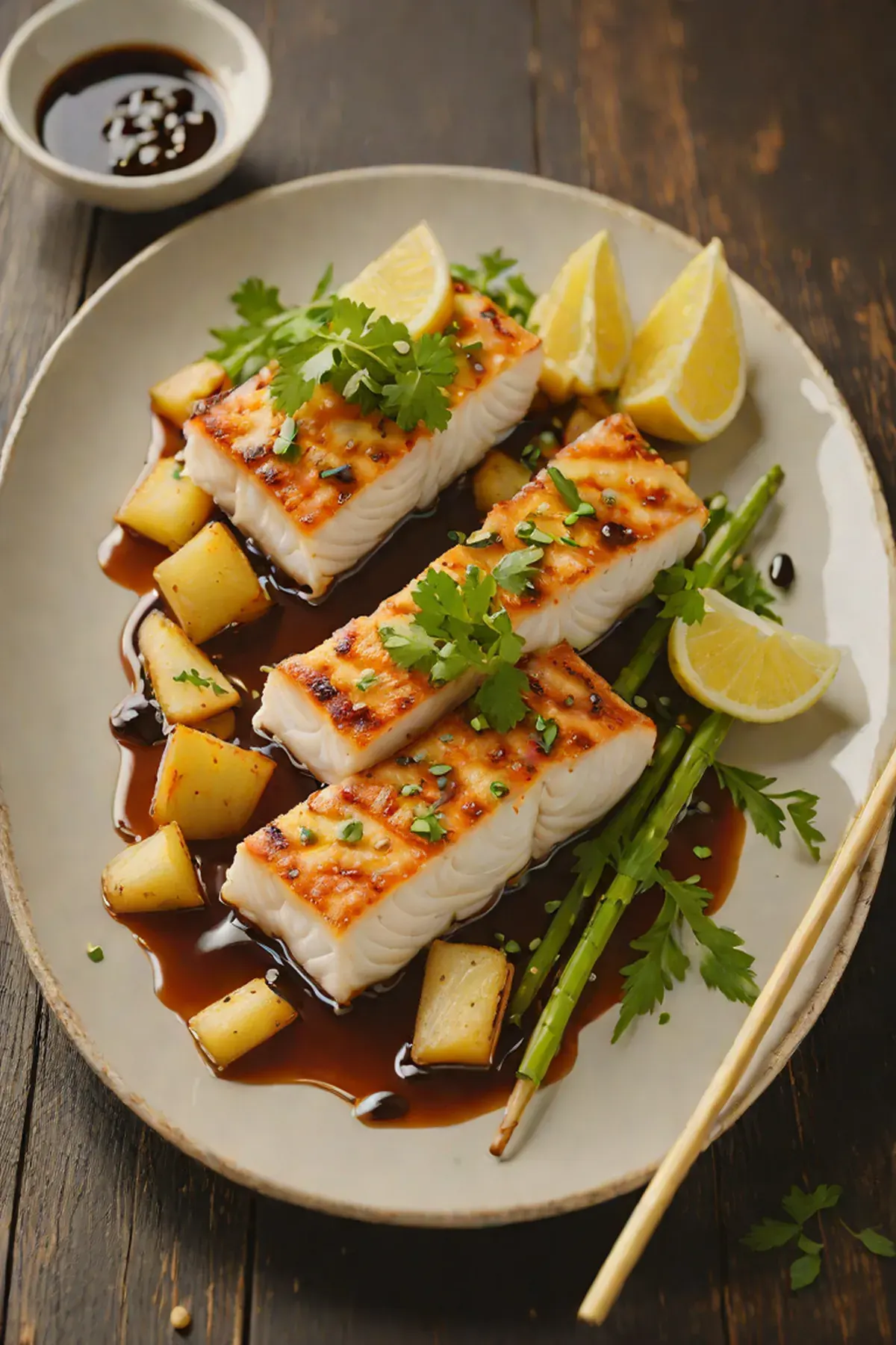Grilled Cod with Bamboo Shoot