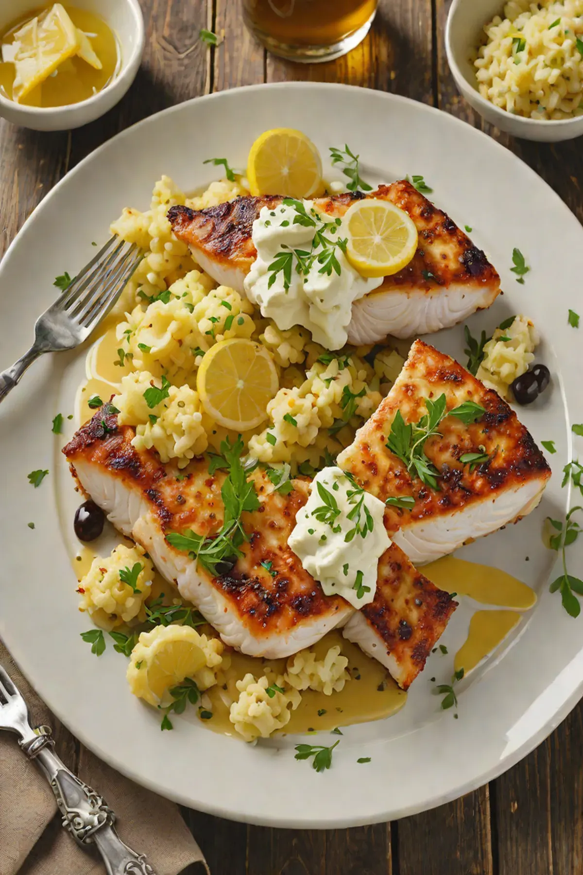Grilled Cod with Cauliflower