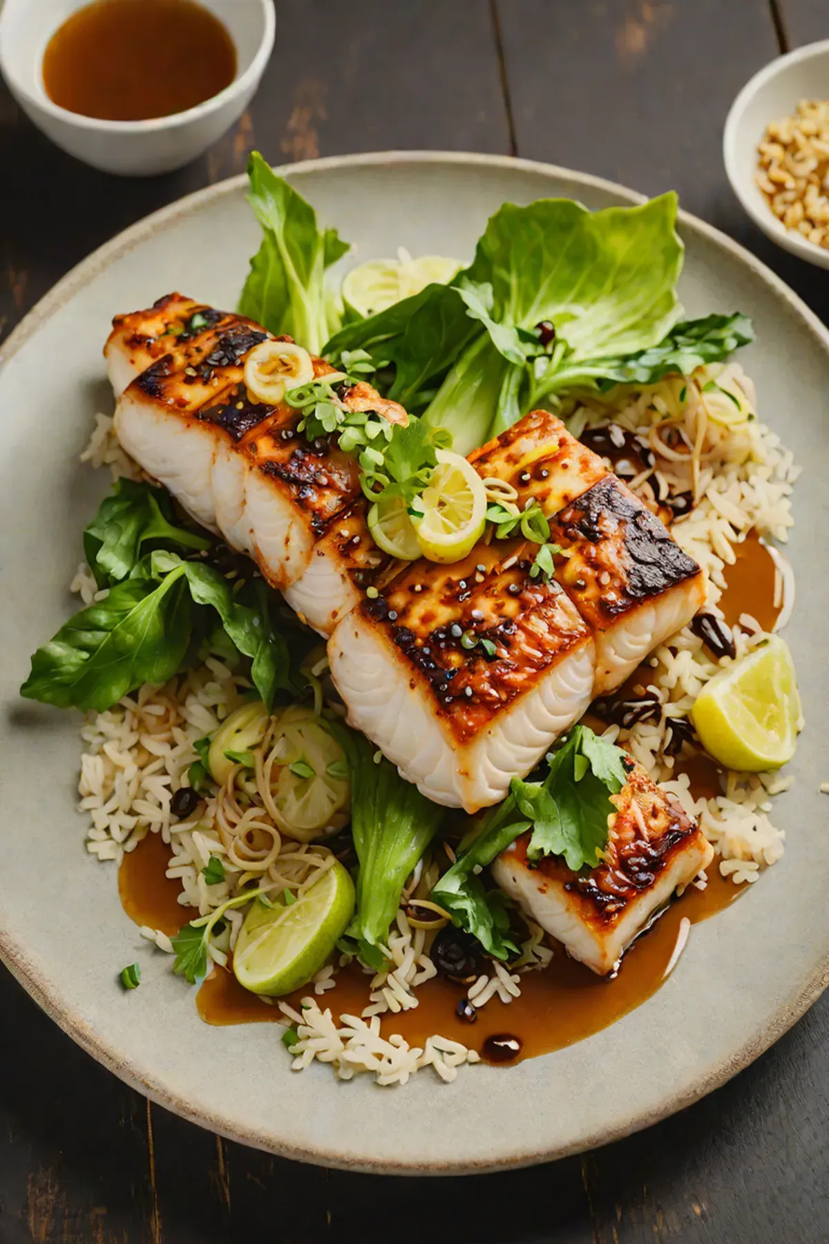 Grilled Cod with Pak Choi