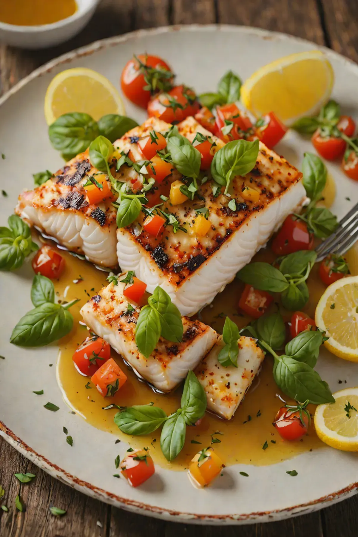 Grilled Cod with Tomato