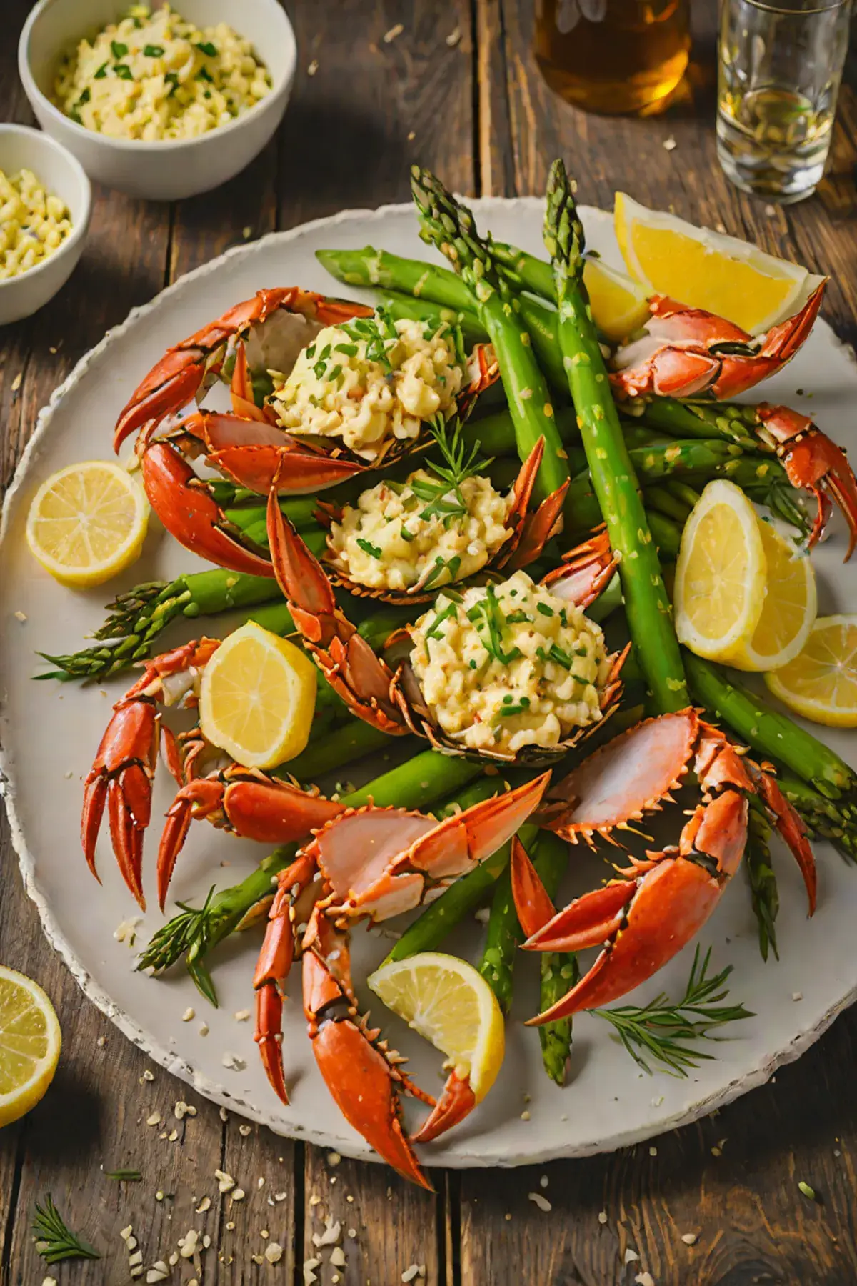 Grilled Crab with Asparagus