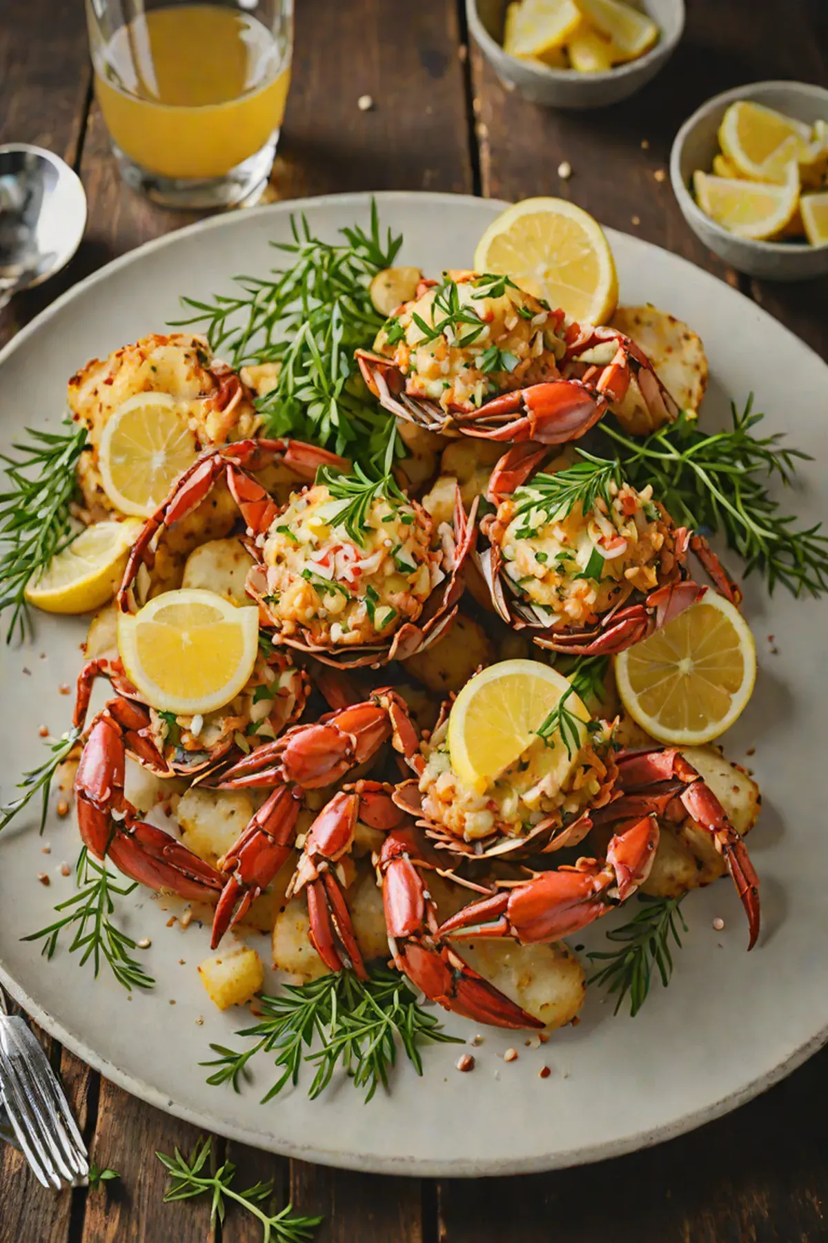Grilled Crab with Crispy Potato Cake