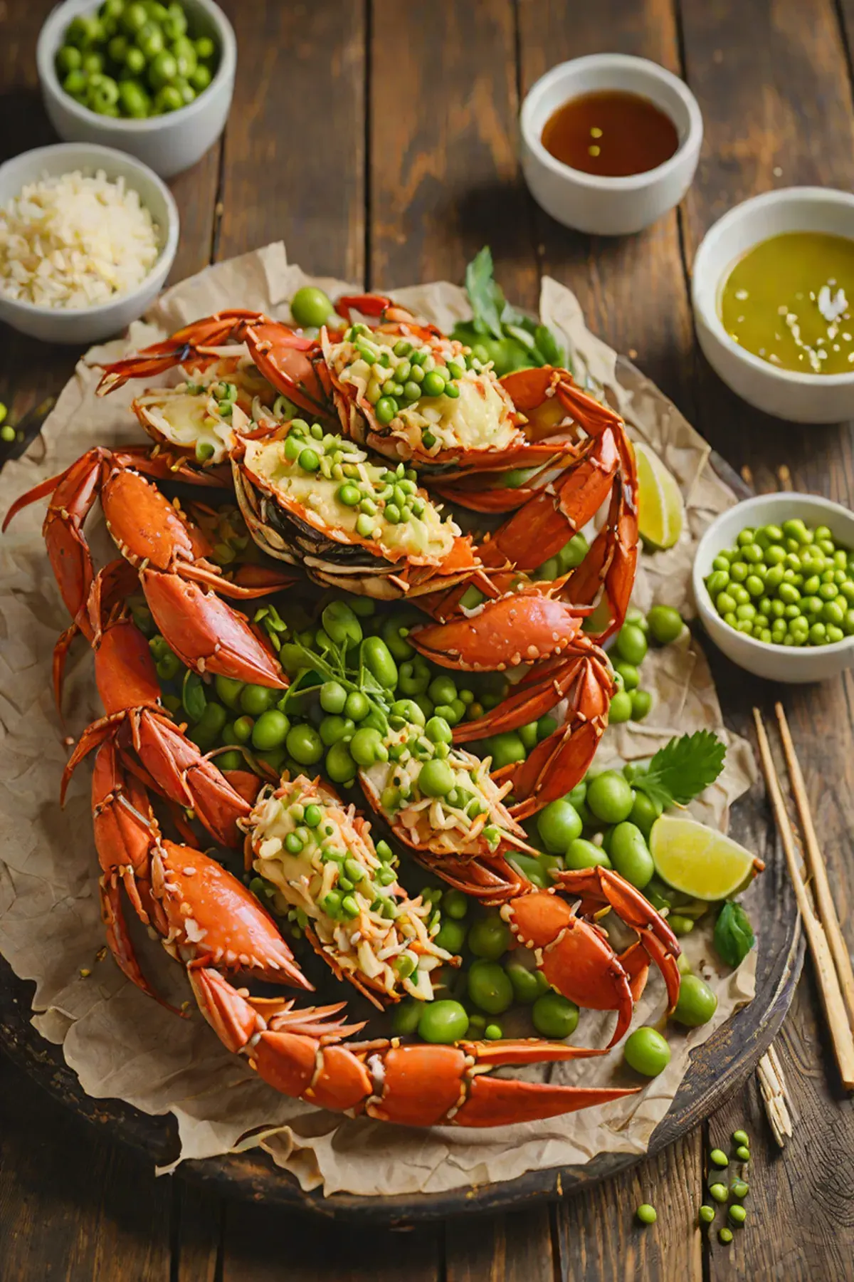 Grilled Crab with Edamame