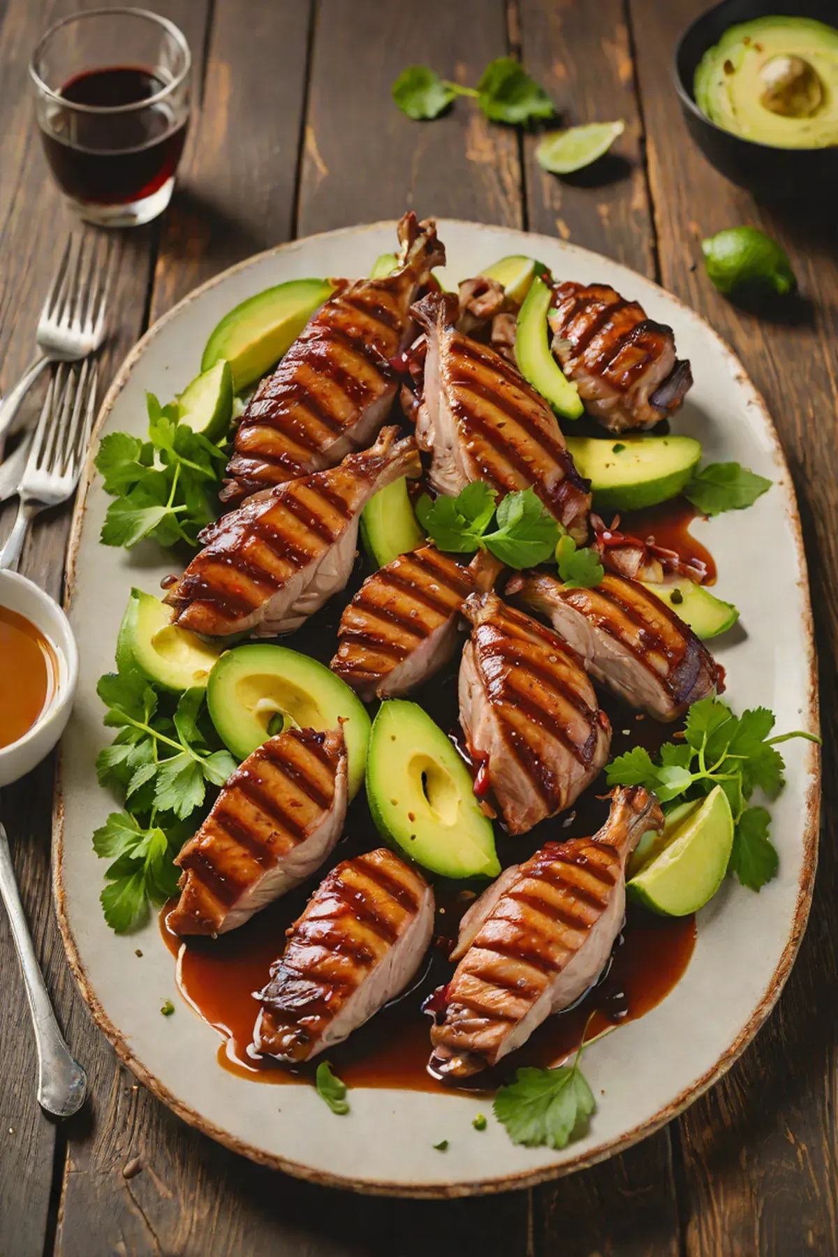 Grilled Duck with Avocado