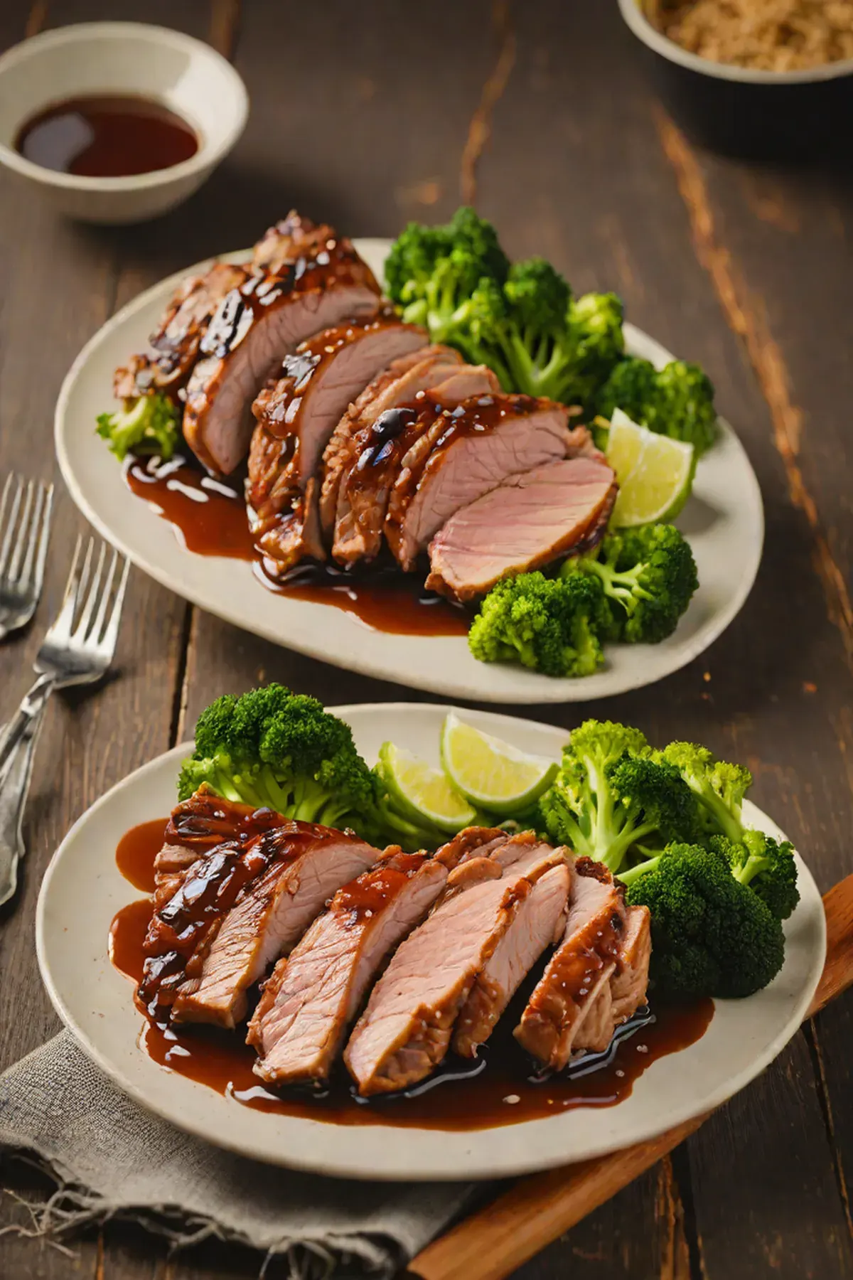 Grilled Duck with Broccoli