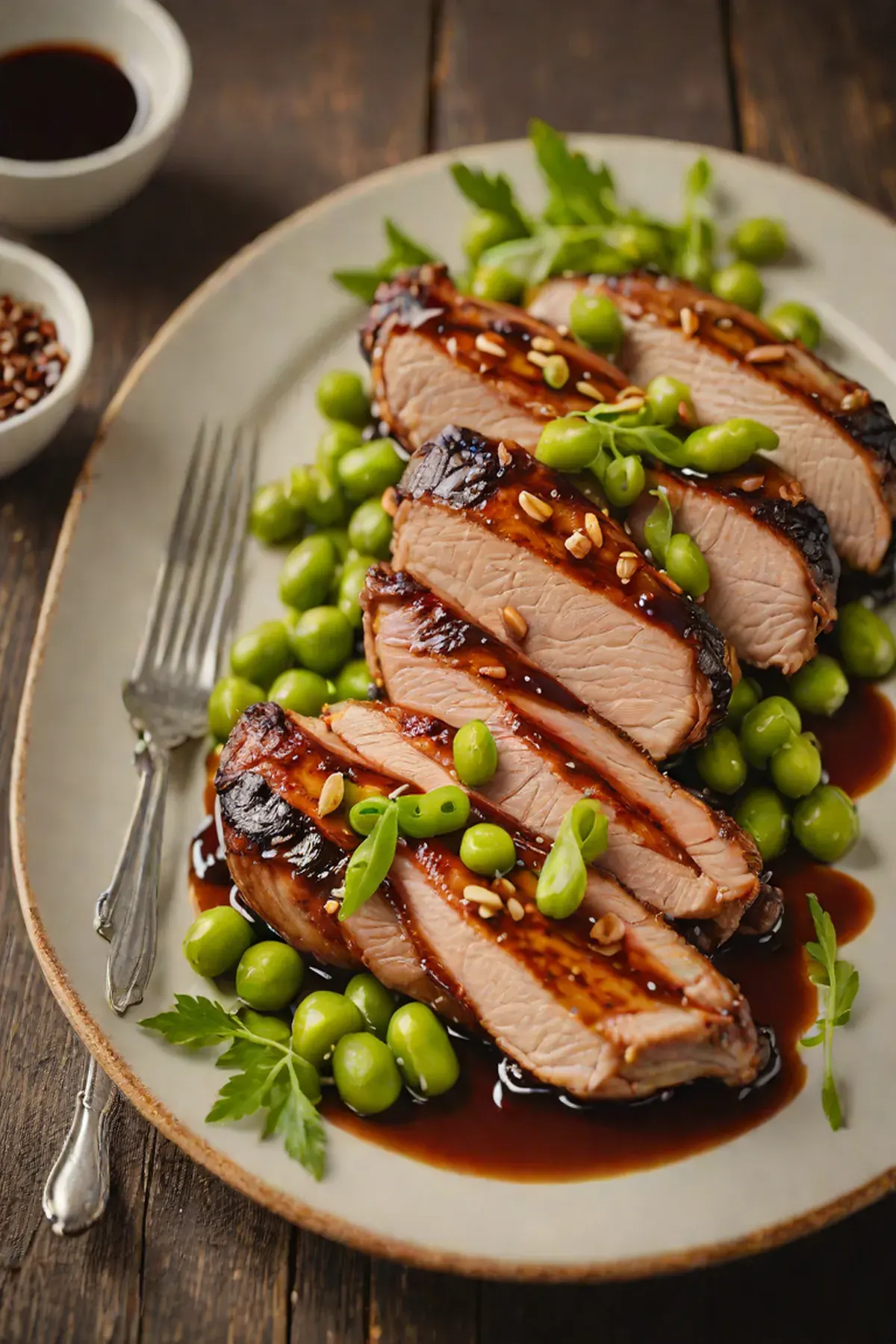Grilled Duck with Edamame