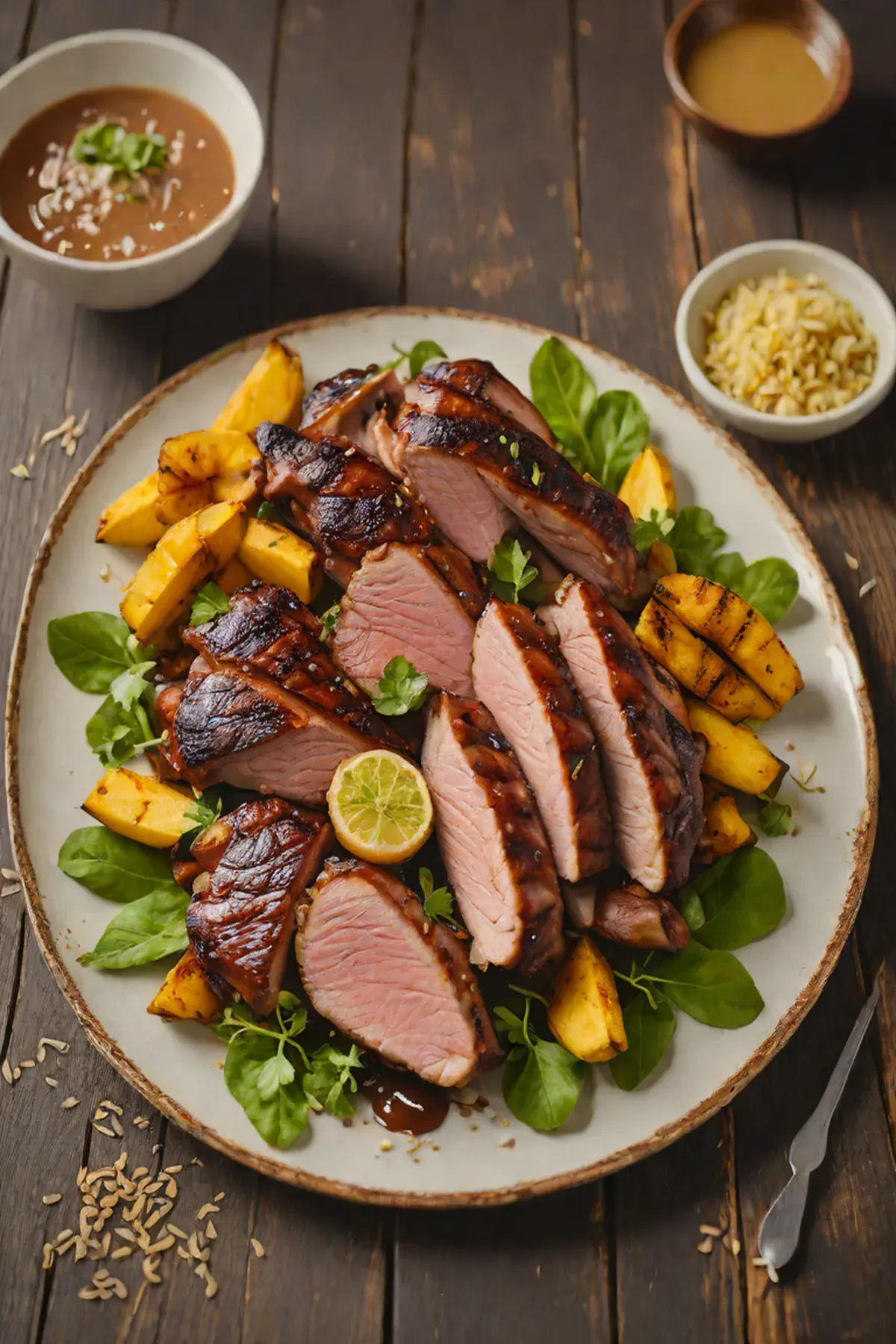 Grilled Duck with Plantain