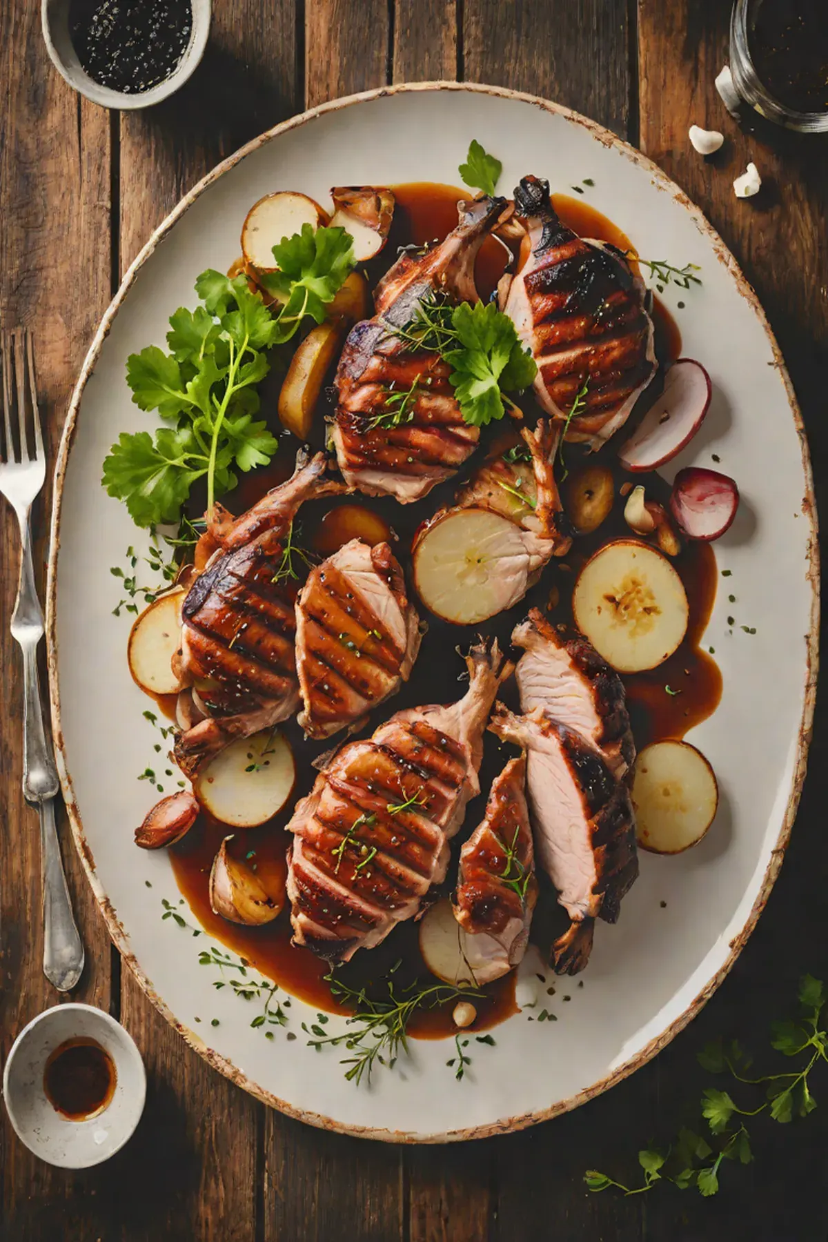 Grilled Duck with Turnip