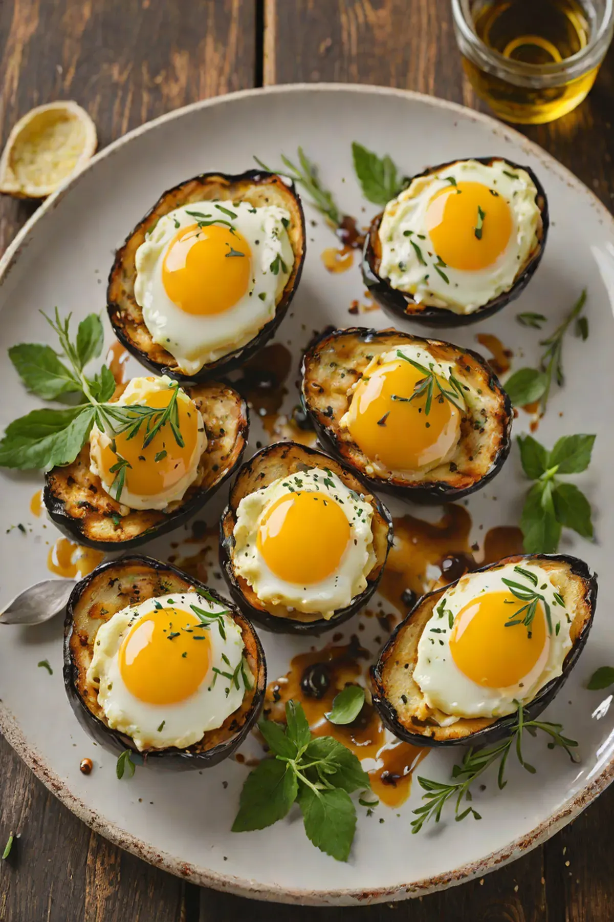 Grilled Eggs with Aubergine