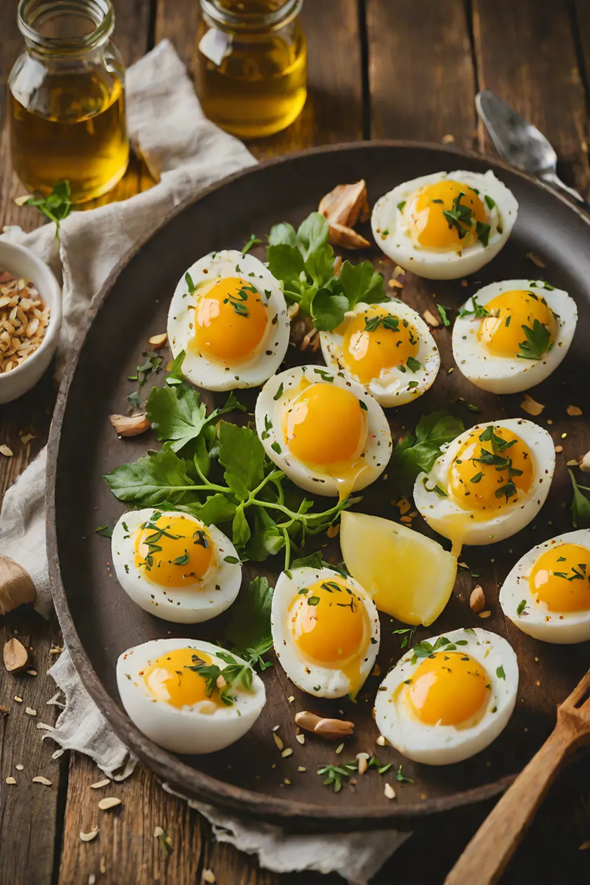 Grilled Eggs with Garlic