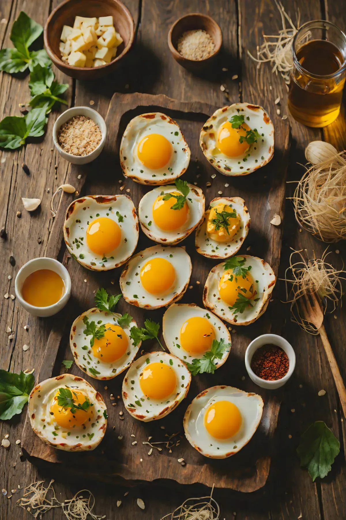Grilled Eggs with Lotus Root