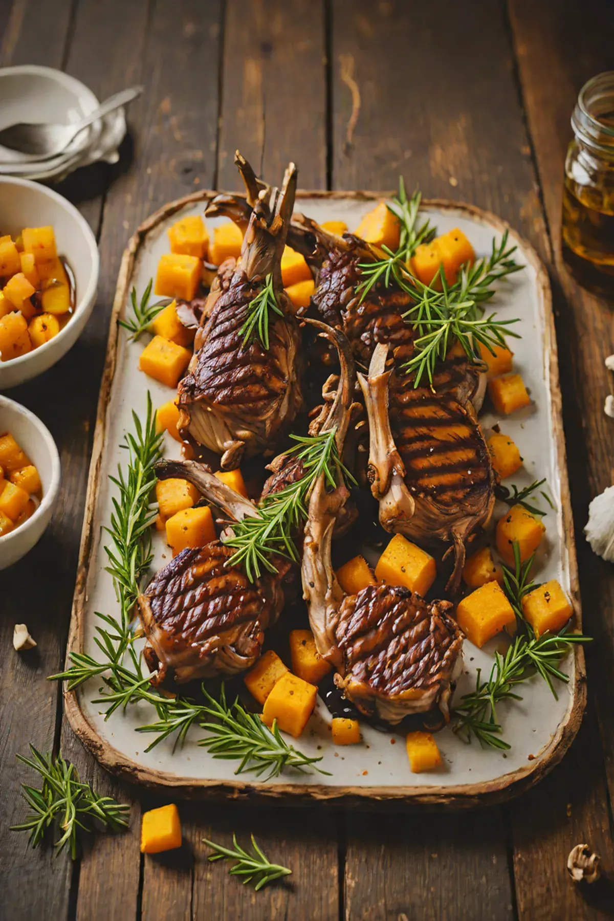 Grilled Goat with Butternut Squash