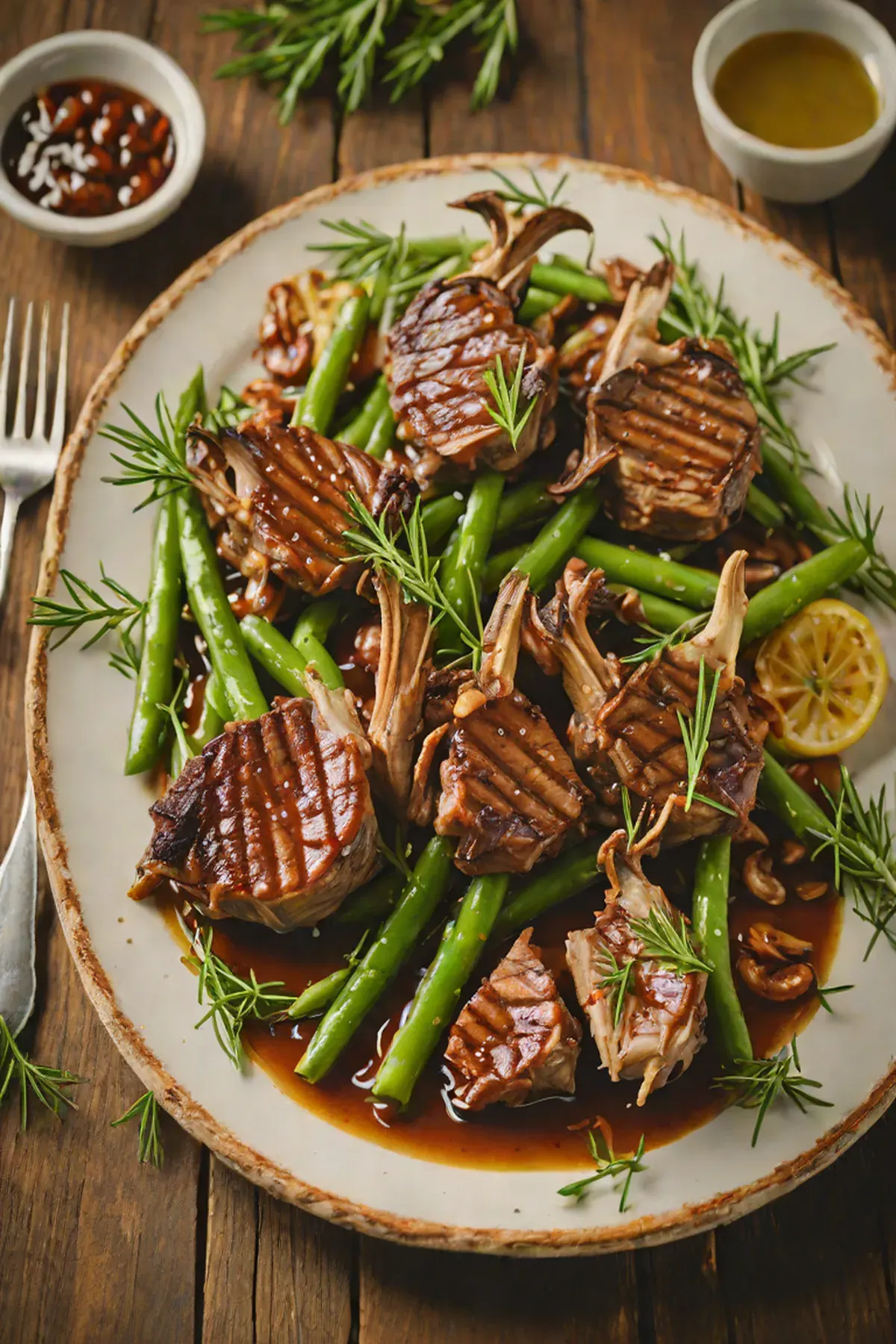 Grilled Goat with Green Beans