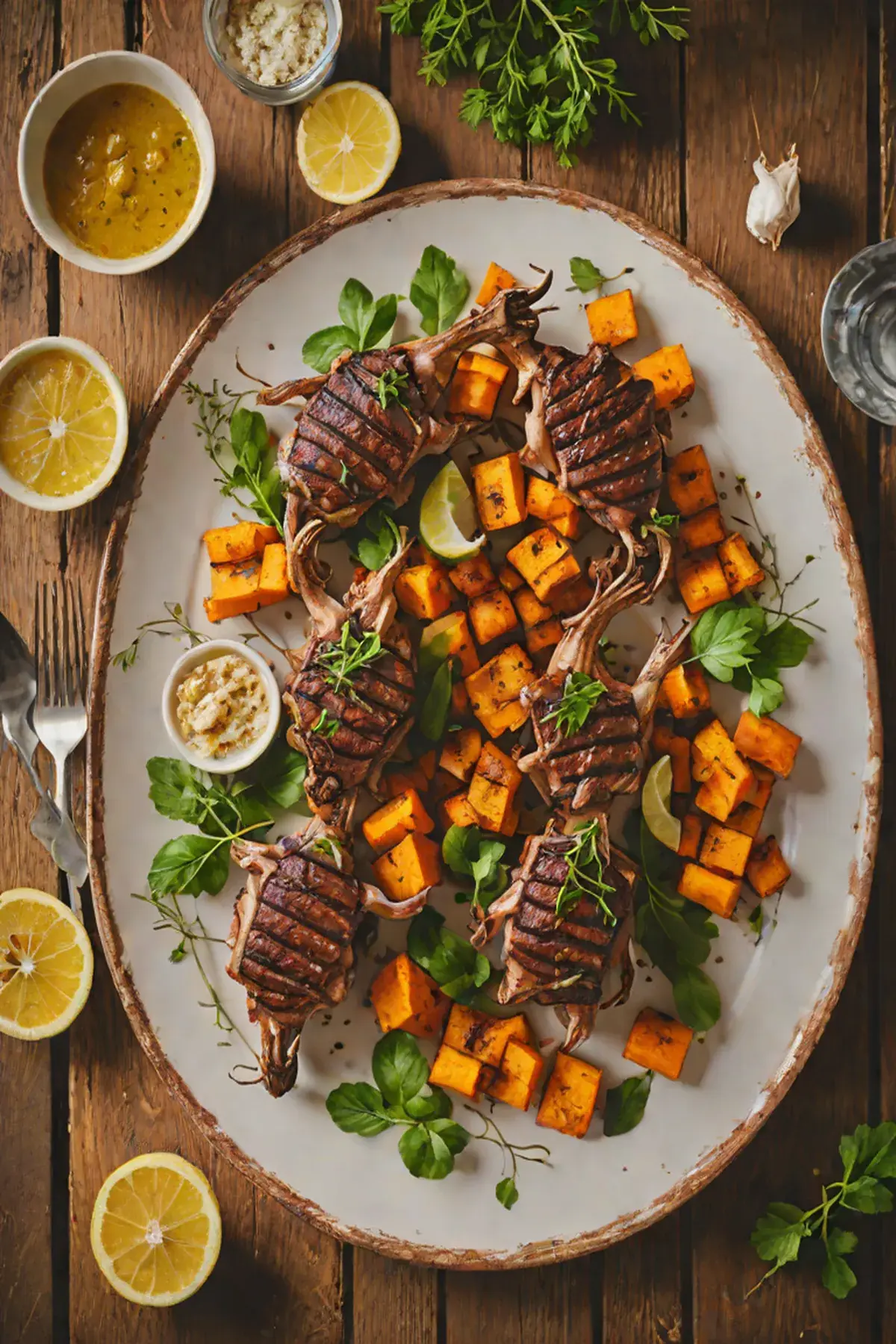 Grilled Goat with Sweet Potato