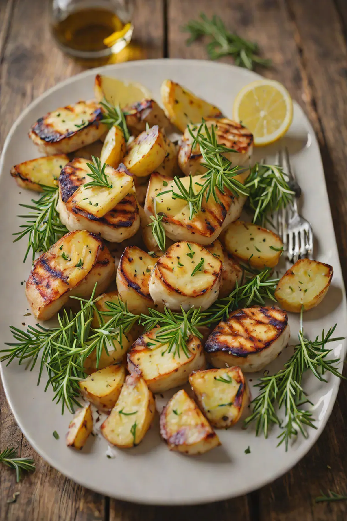 Grilled Halloumi with Roasted Potatoes