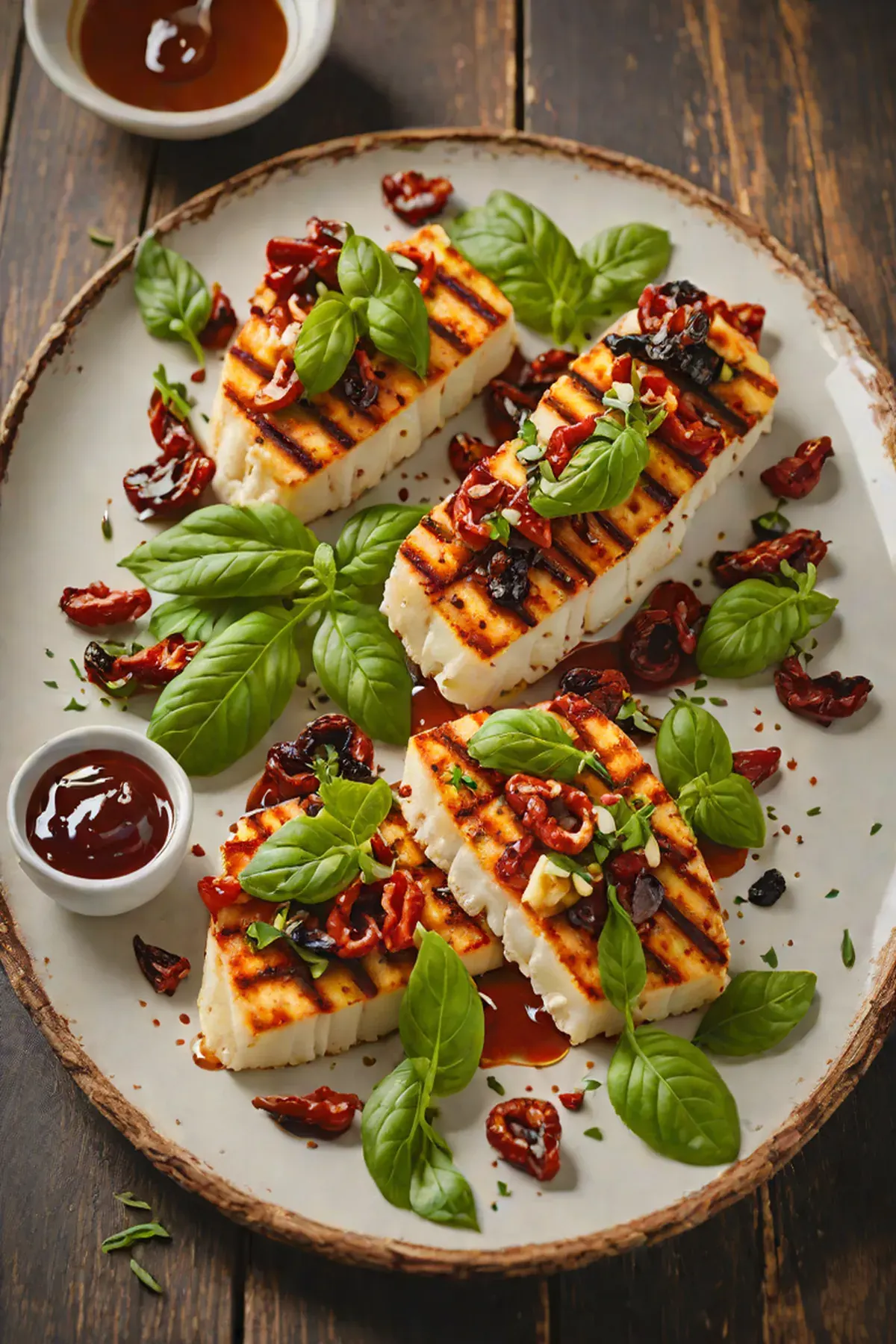 Grilled Halloumi with Sundried Tomatoes