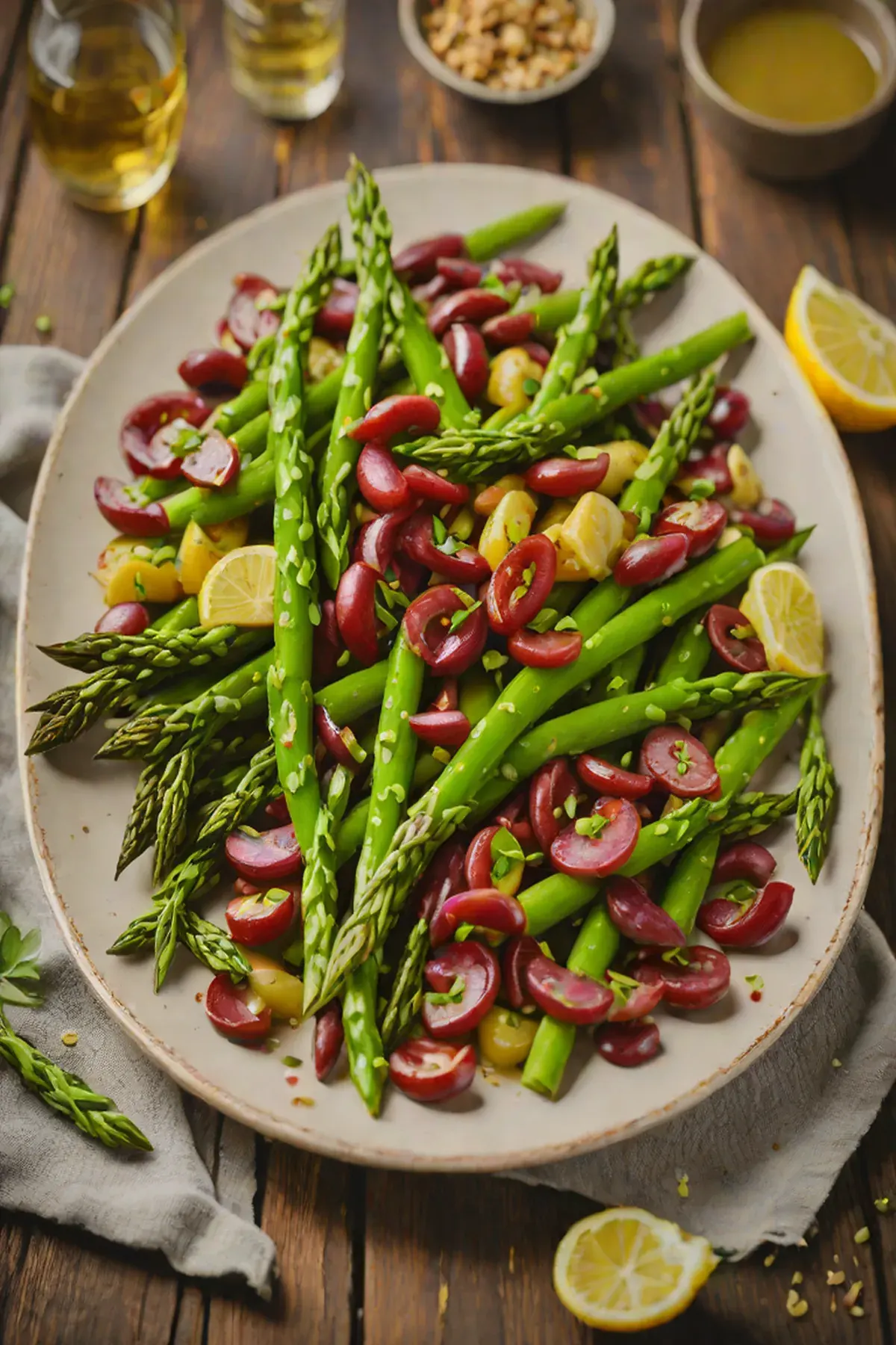 Grilled Kidney Beans with Asparagus