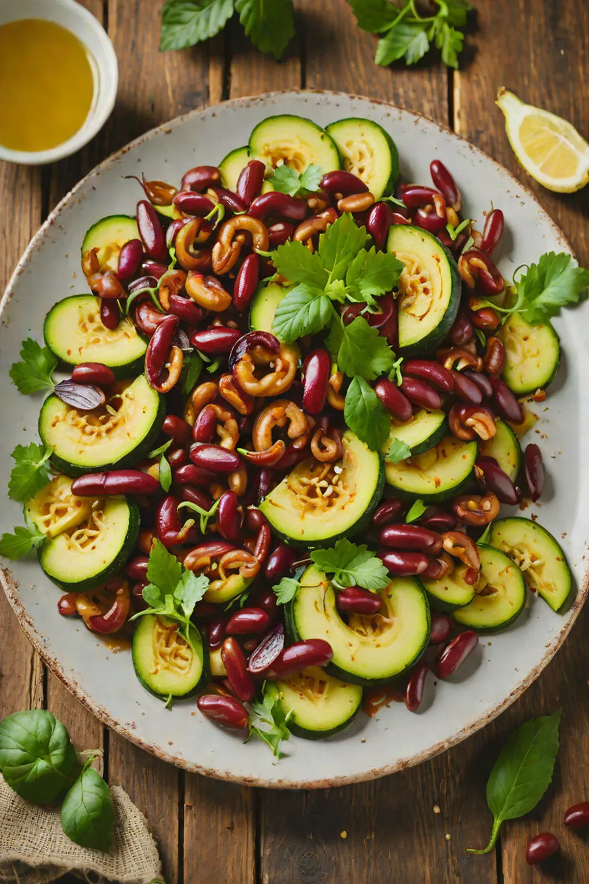 Grilled Kidney Beans with Courgette