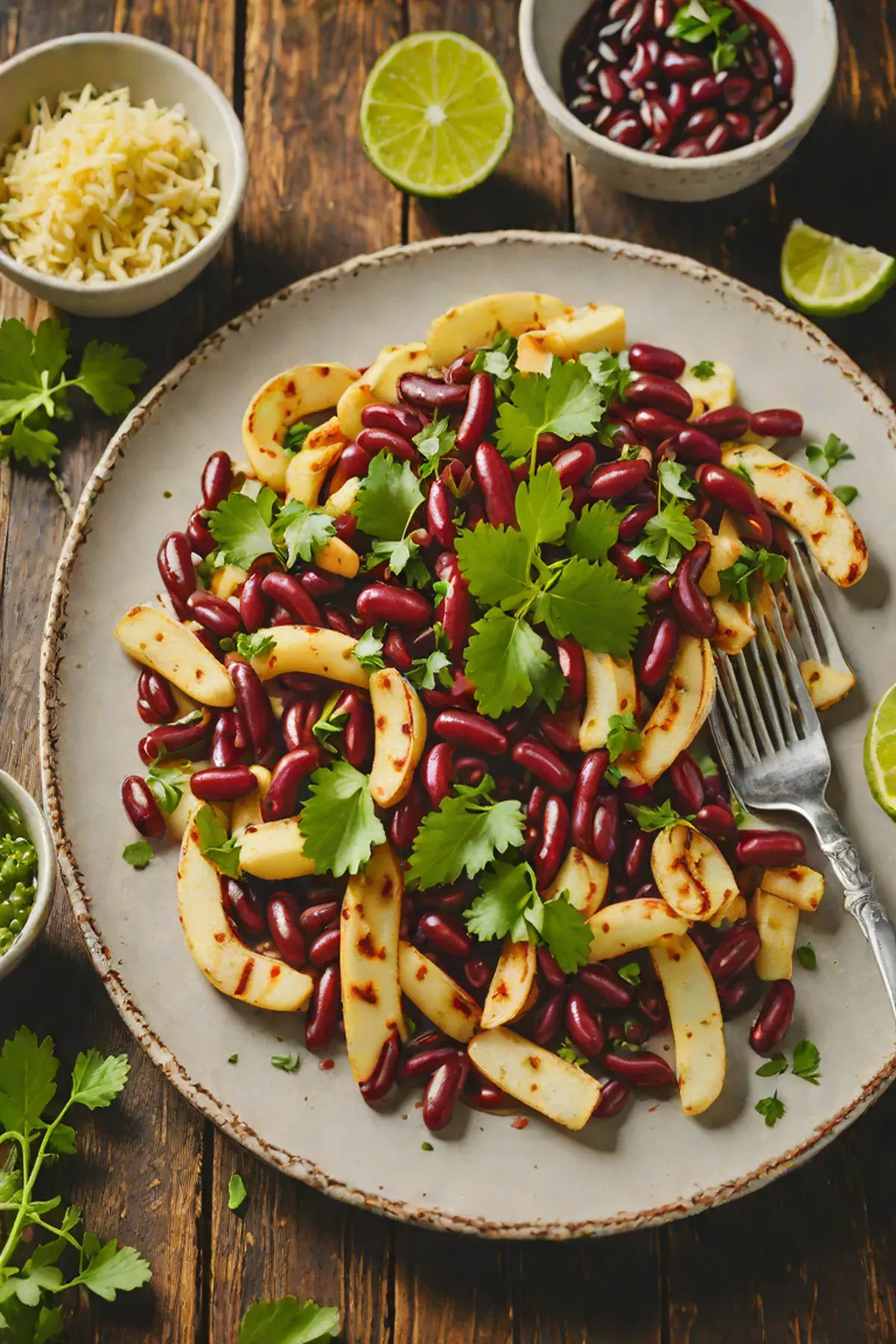 Grilled Kidney Beans with Parsnip